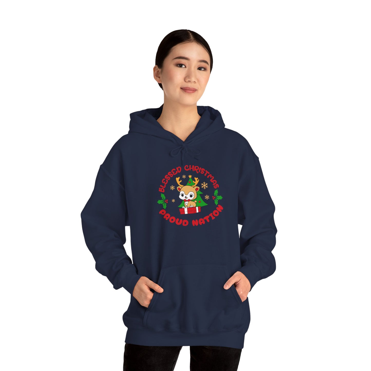 Blessed Christmas Proud Nation Design Unisex Hoodie