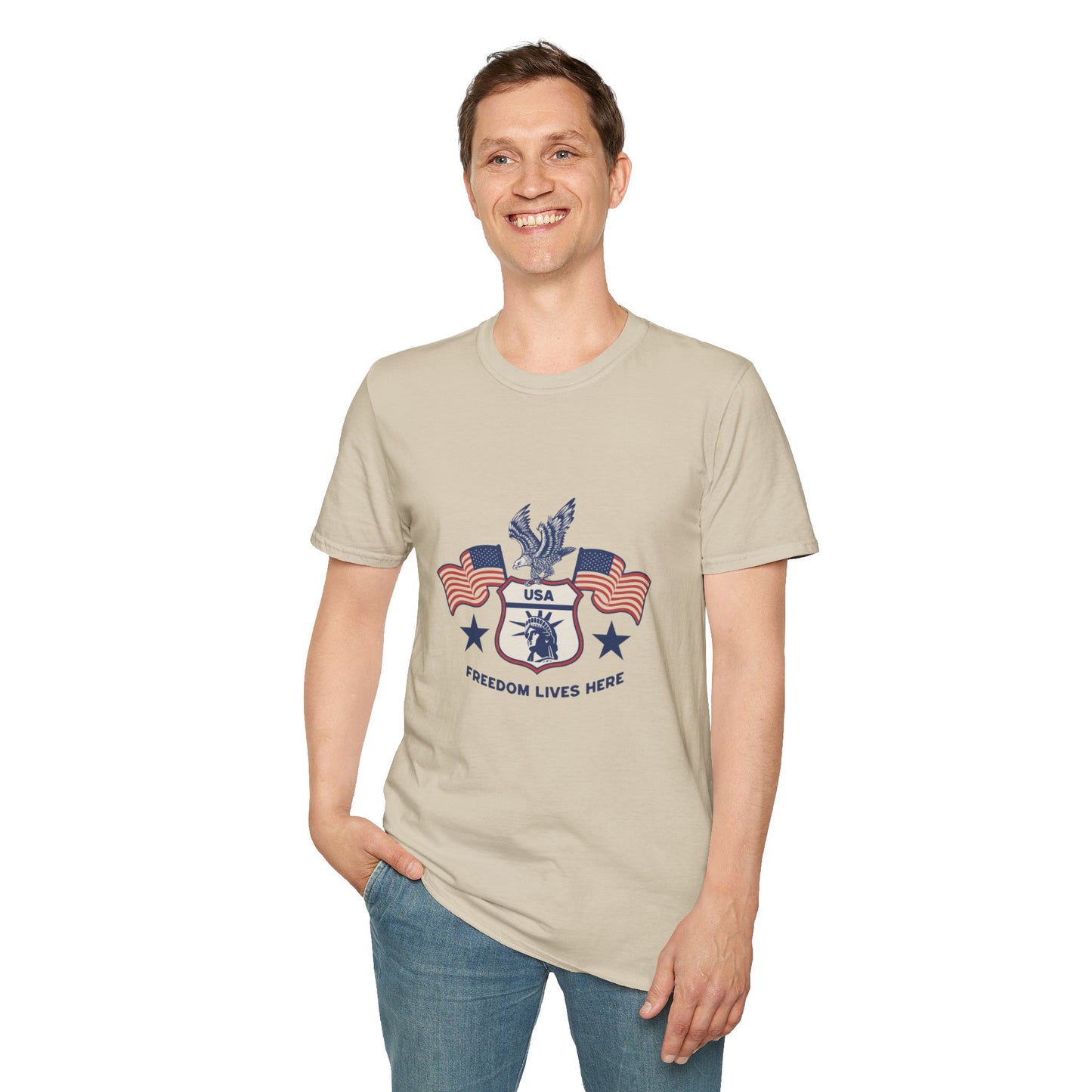 USA Freedom Lives Here Patriotic Unisex Shirt