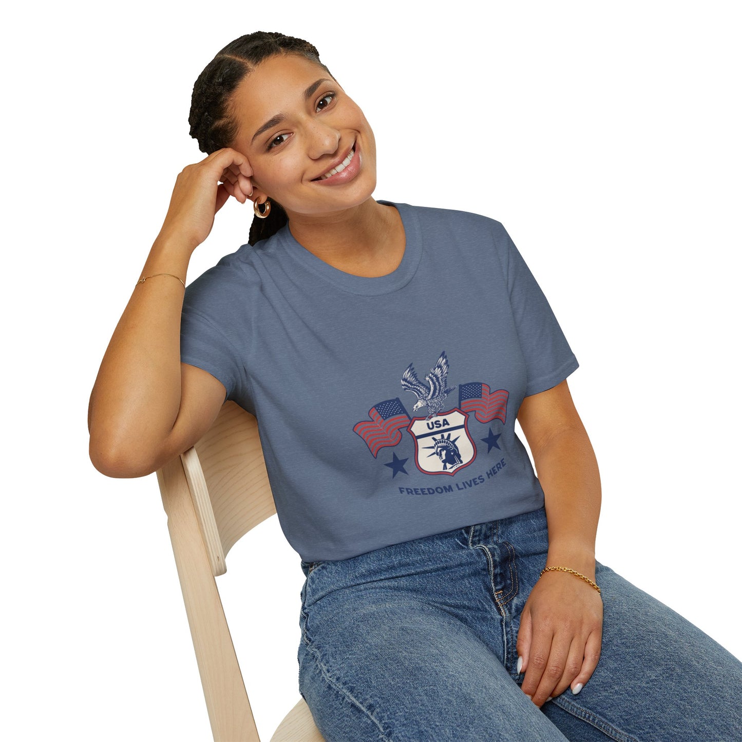 USA Freedom Lives Here Patriotic Unisex Shirt