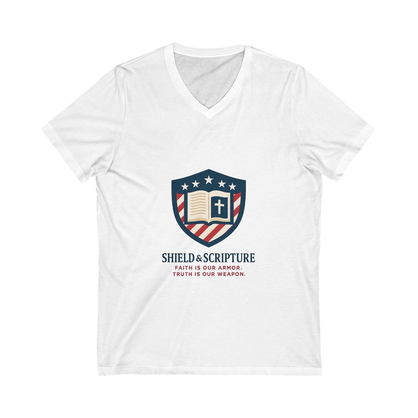 Shield and Scripture Unisex V-Neck Tee