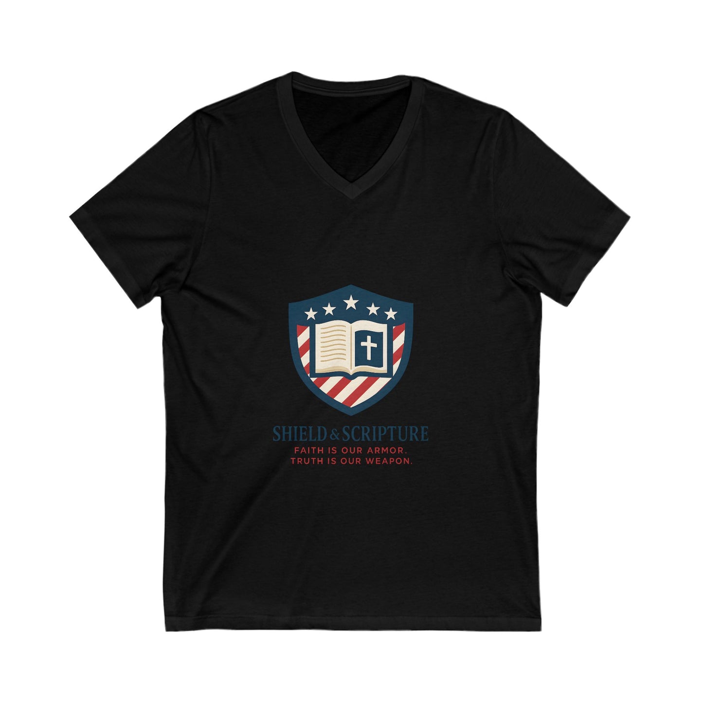 Shield and Scripture Unisex V-Neck Tee