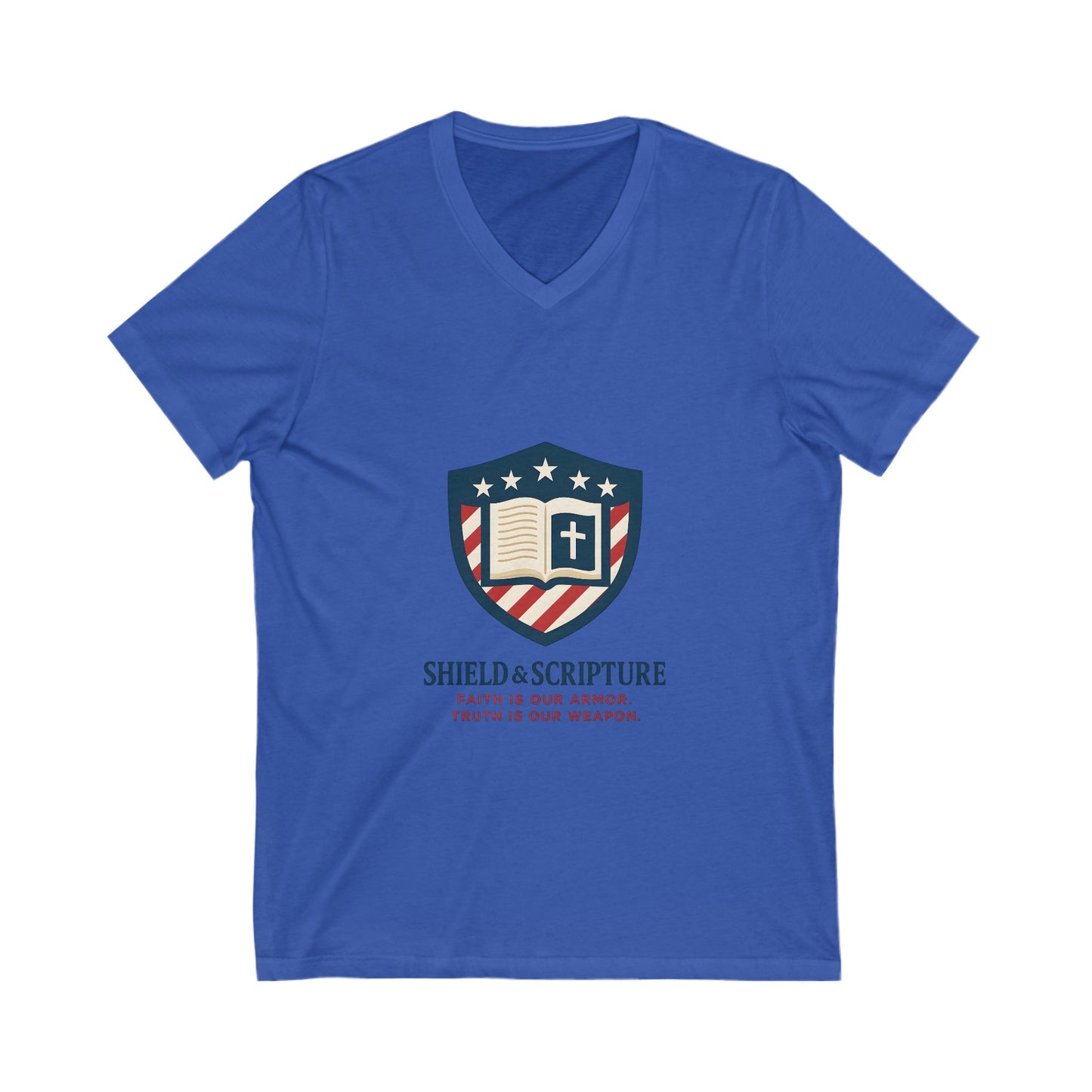 Shield and Scripture Unisex V-Neck Tee