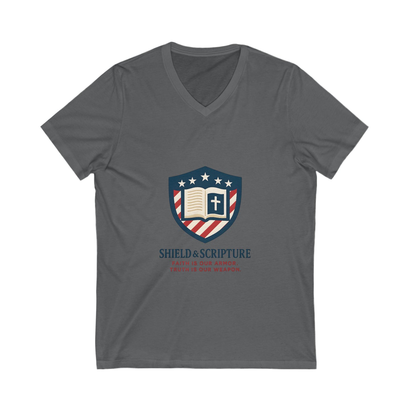 Shield and Scripture Unisex V-Neck Tee