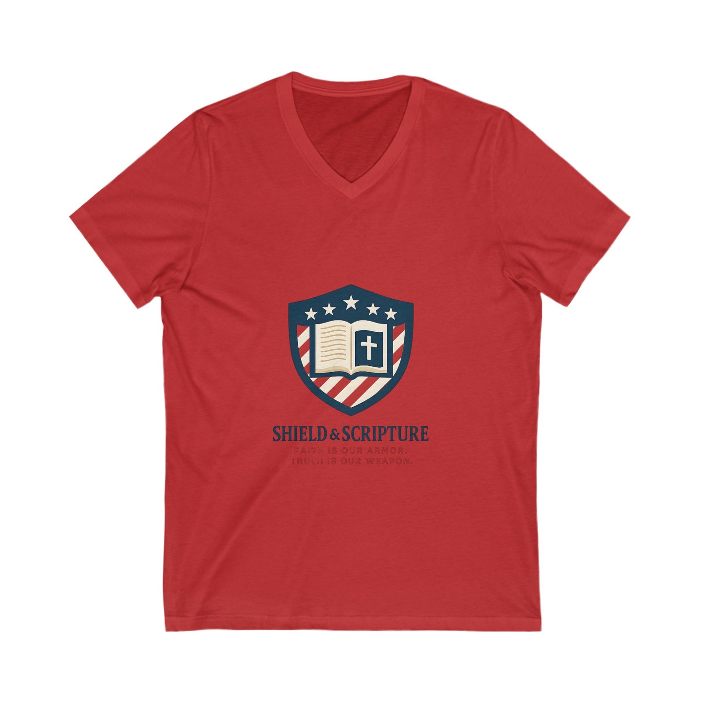 Shield and Scripture Unisex V-Neck Tee