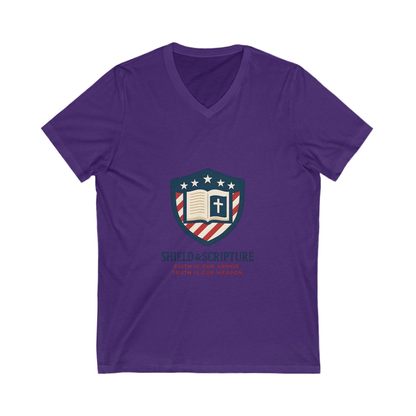 Shield and Scripture Unisex V-Neck Tee