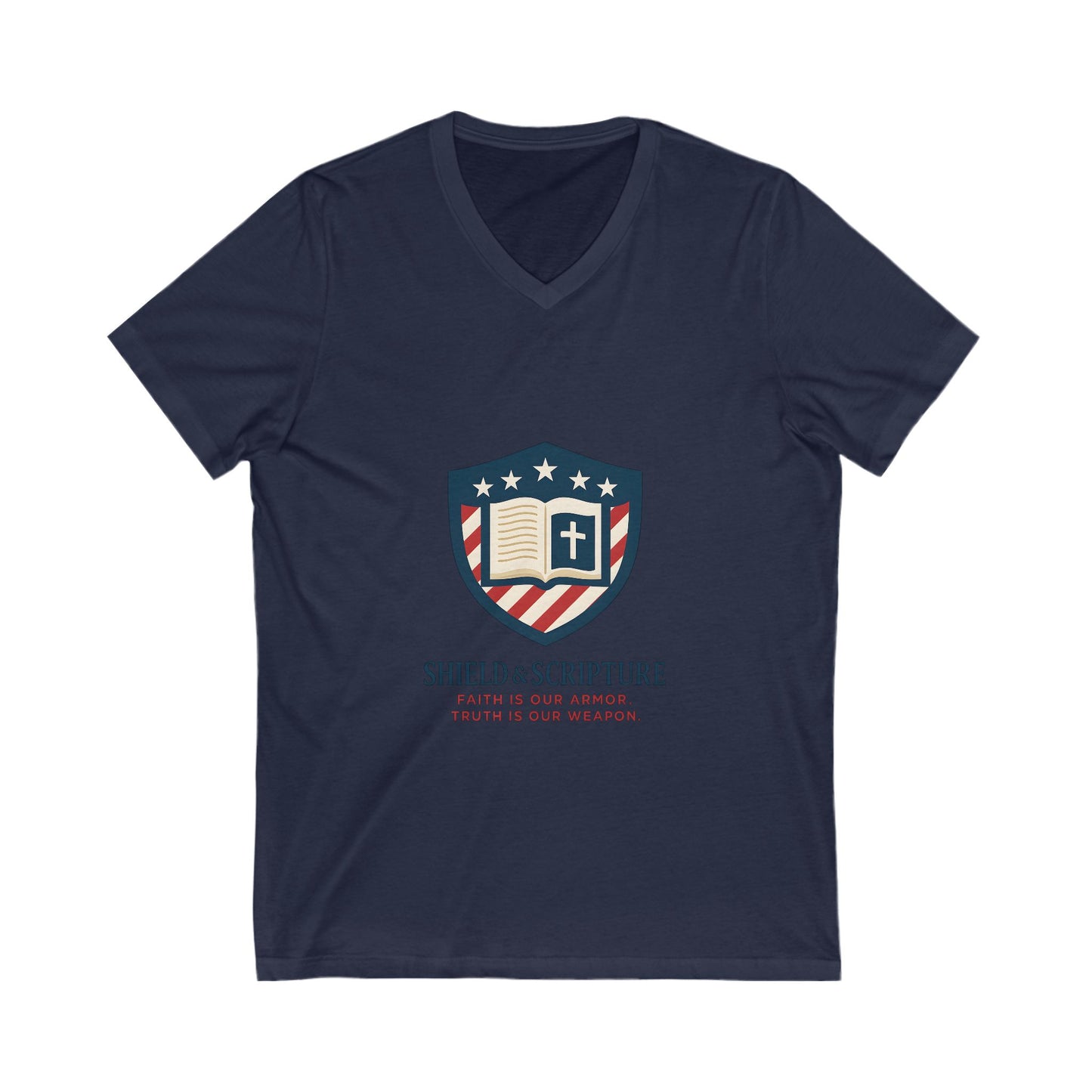 Shield and Scripture Unisex V-Neck Tee