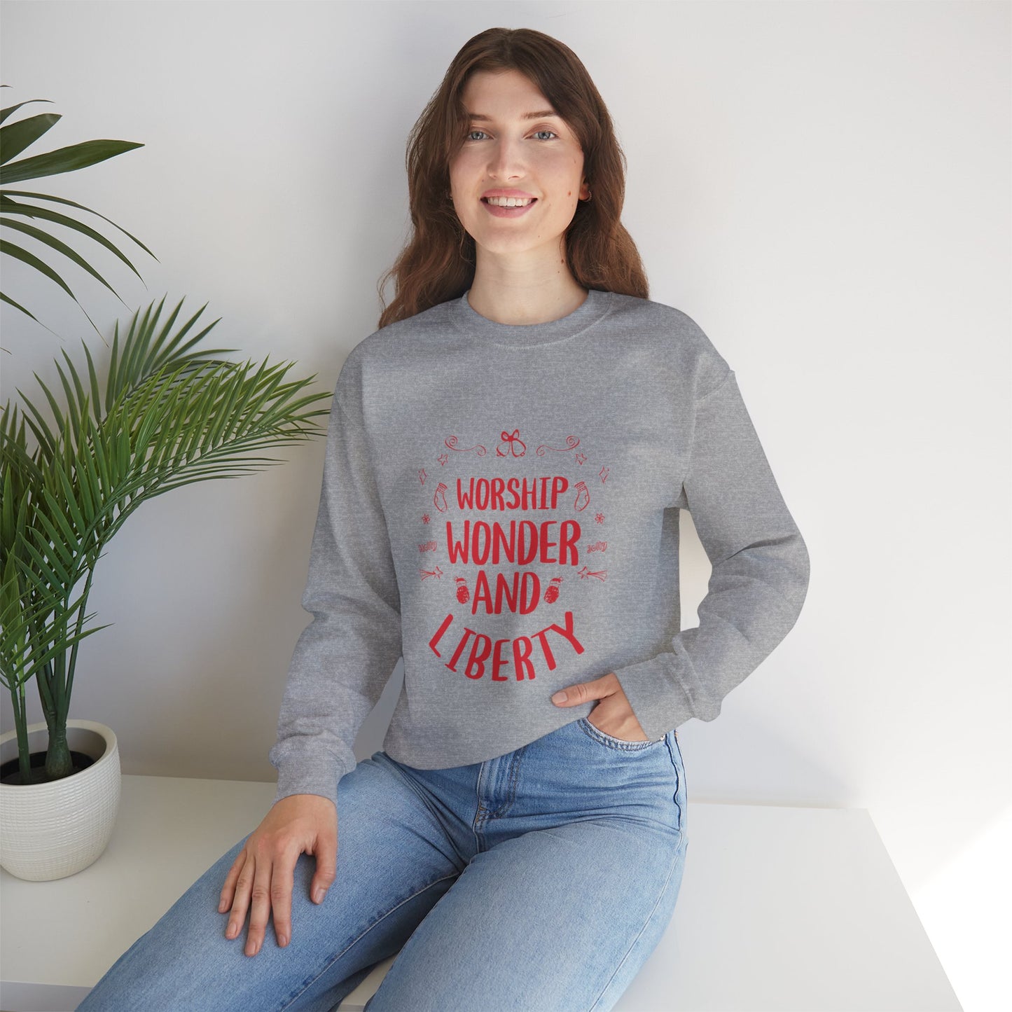 Worship Wonder Liberty Crewneck Unisex Sweatshirt