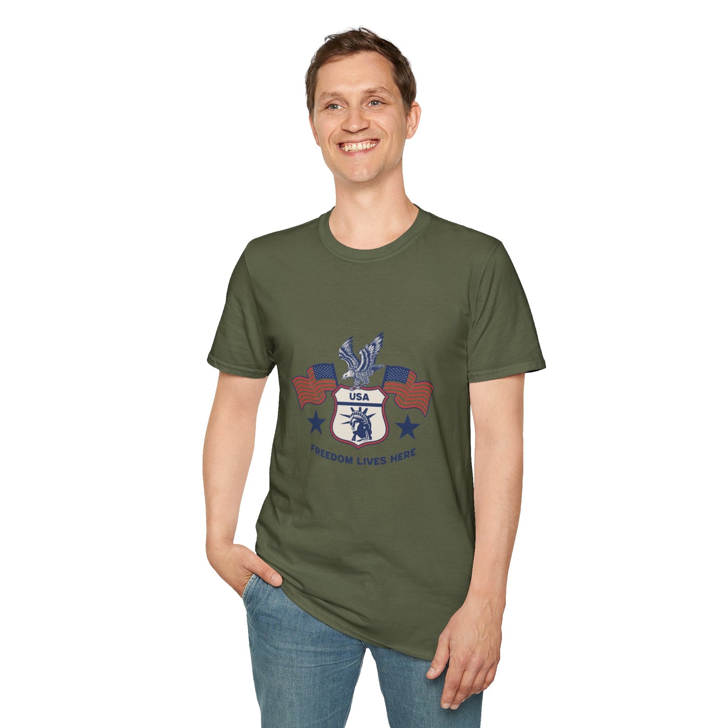 USA Freedom Lives Here Patriotic Unisex Shirt