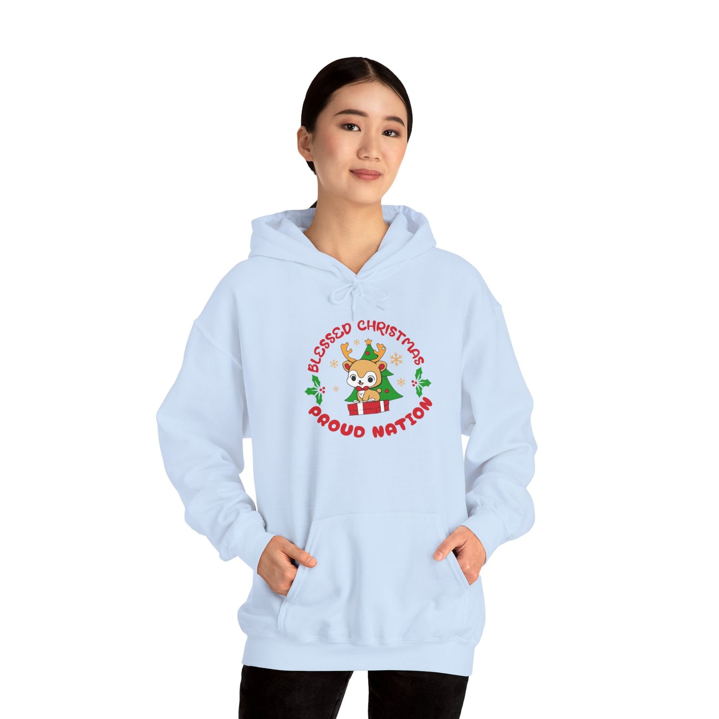 Blessed Christmas Proud Nation Design Unisex Hoodie