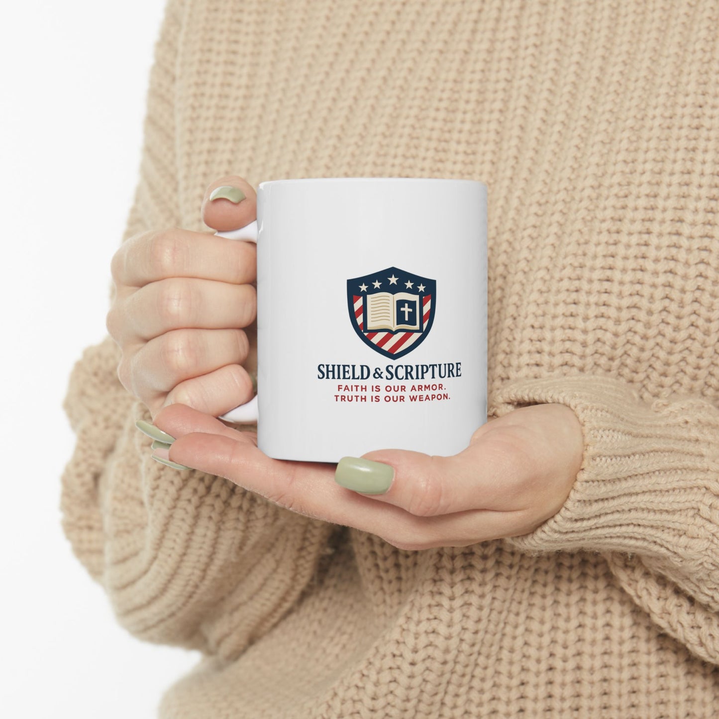 Shield & Scripture Ceramic Mug