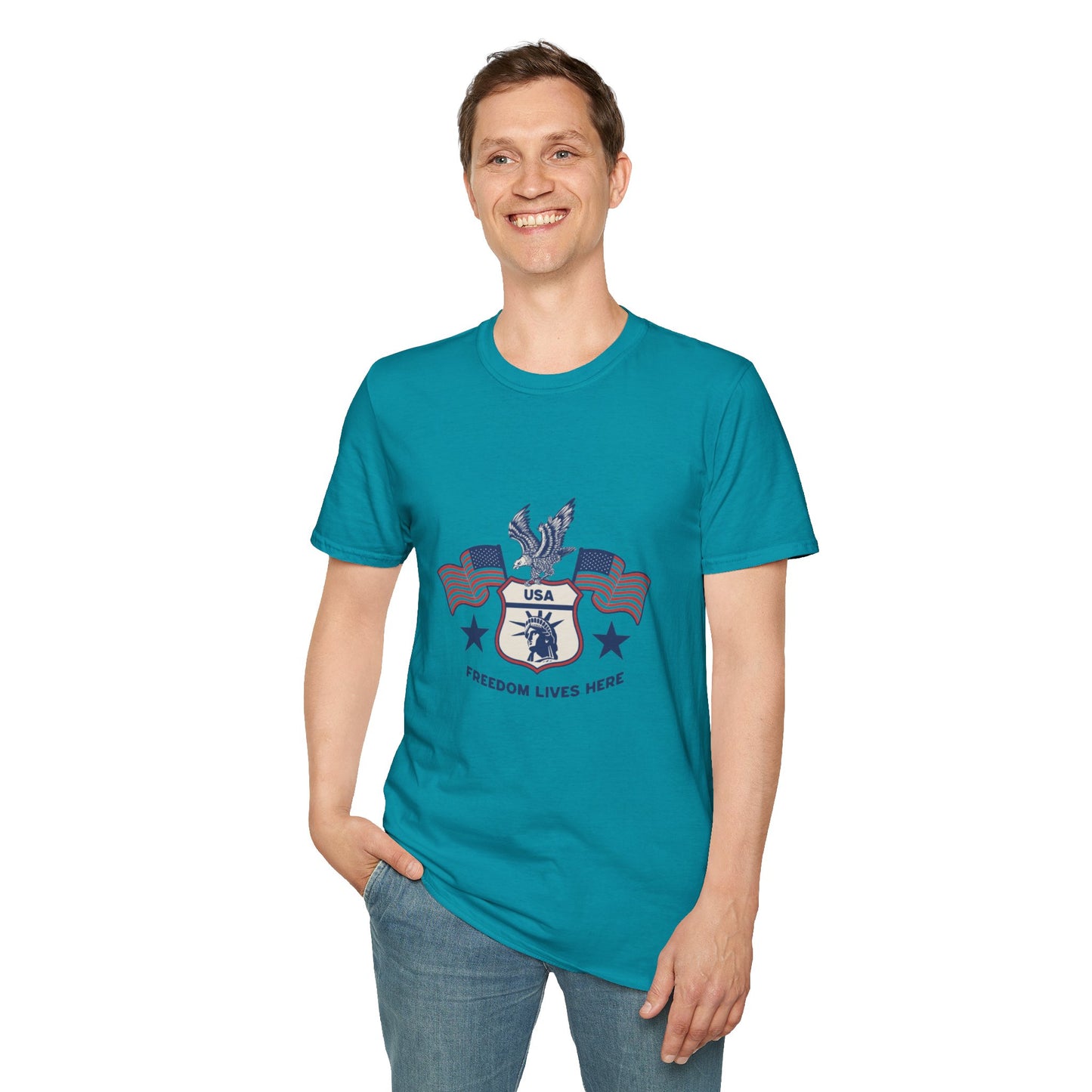 USA Freedom Lives Here Patriotic Unisex Shirt