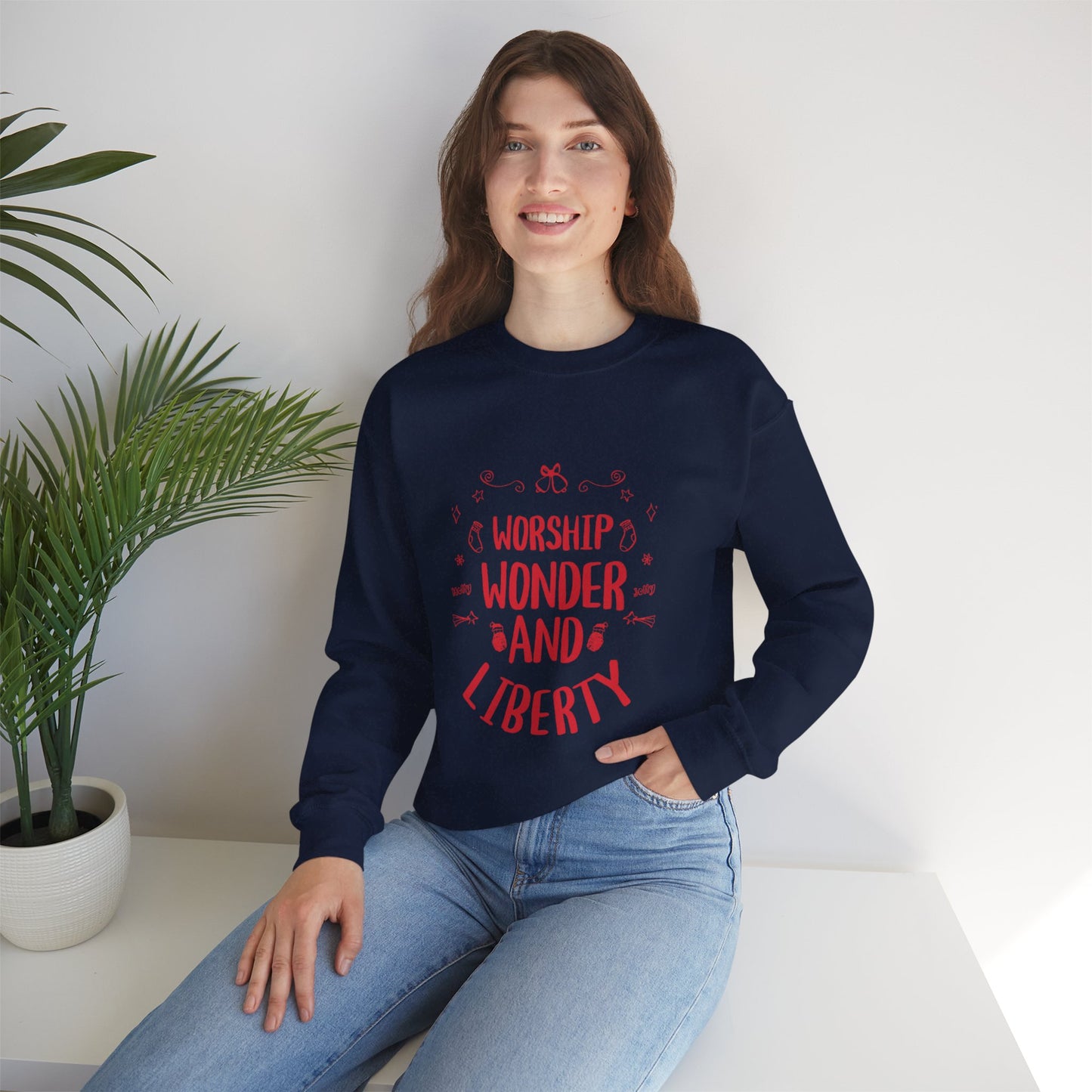 Worship Wonder Liberty Crewneck Unisex Sweatshirt