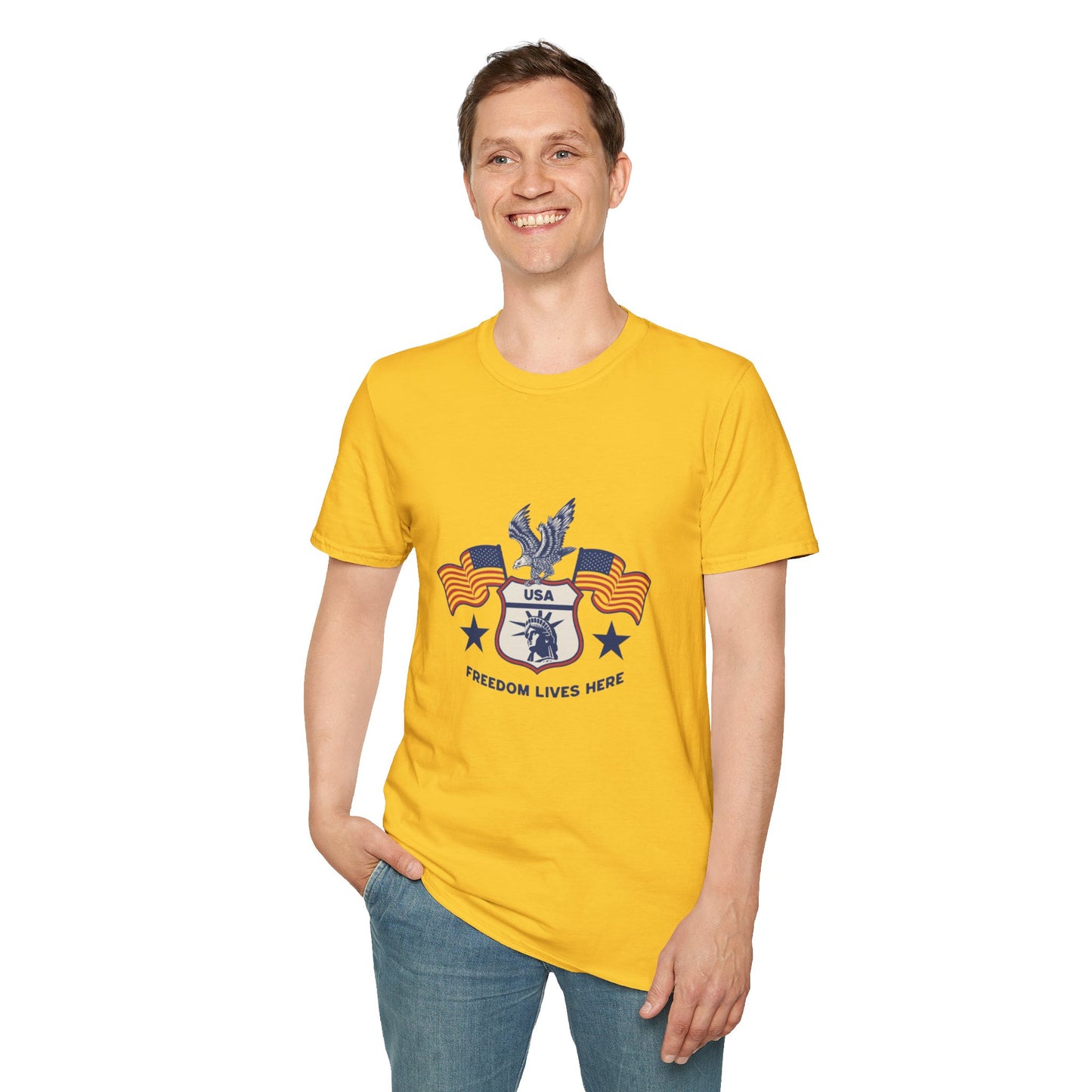USA Freedom Lives Here Patriotic Unisex Shirt