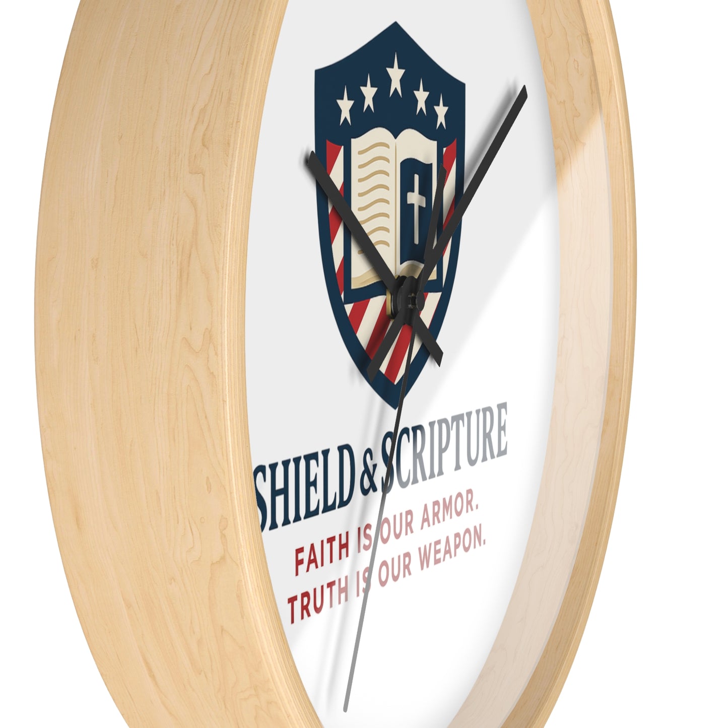 Shield & Scripture Wall Clock