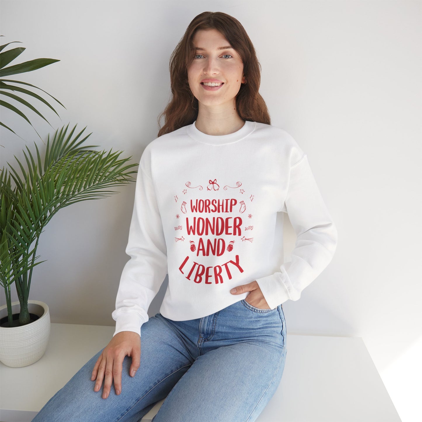 Worship Wonder Liberty Crewneck Unisex Sweatshirt