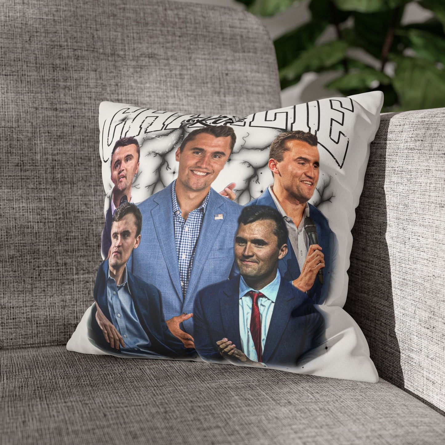Personalized Faux Suede Pillowcase - Charlie Kirk Design