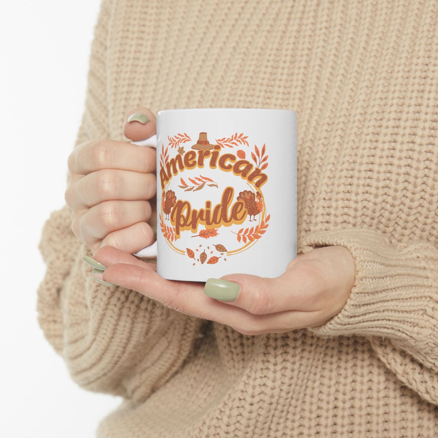 Thanksgiving Ceramic Mug, Holiday Coffee Cup, Autumn Themed