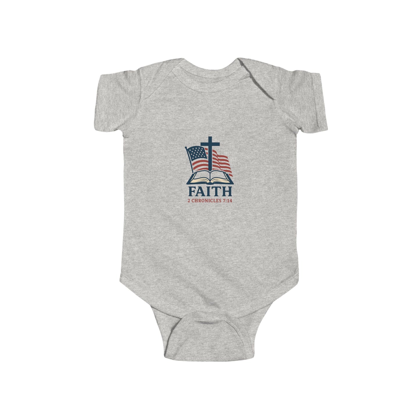 Patriotic Faith 2 Chronicles 7:14 Baby Bodysuit