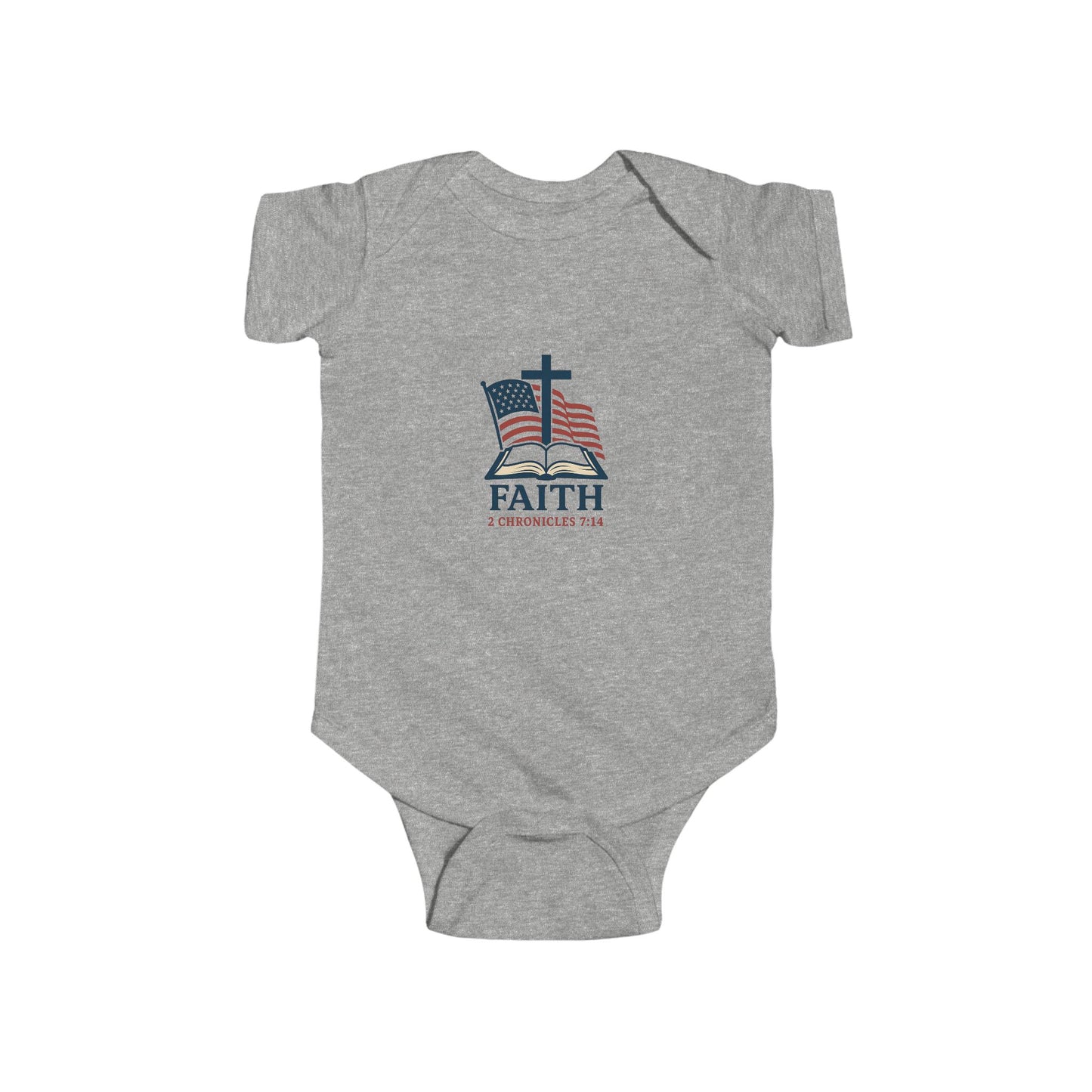 Patriotic Faith 2 Chronicles 7:14 Baby Bodysuit
