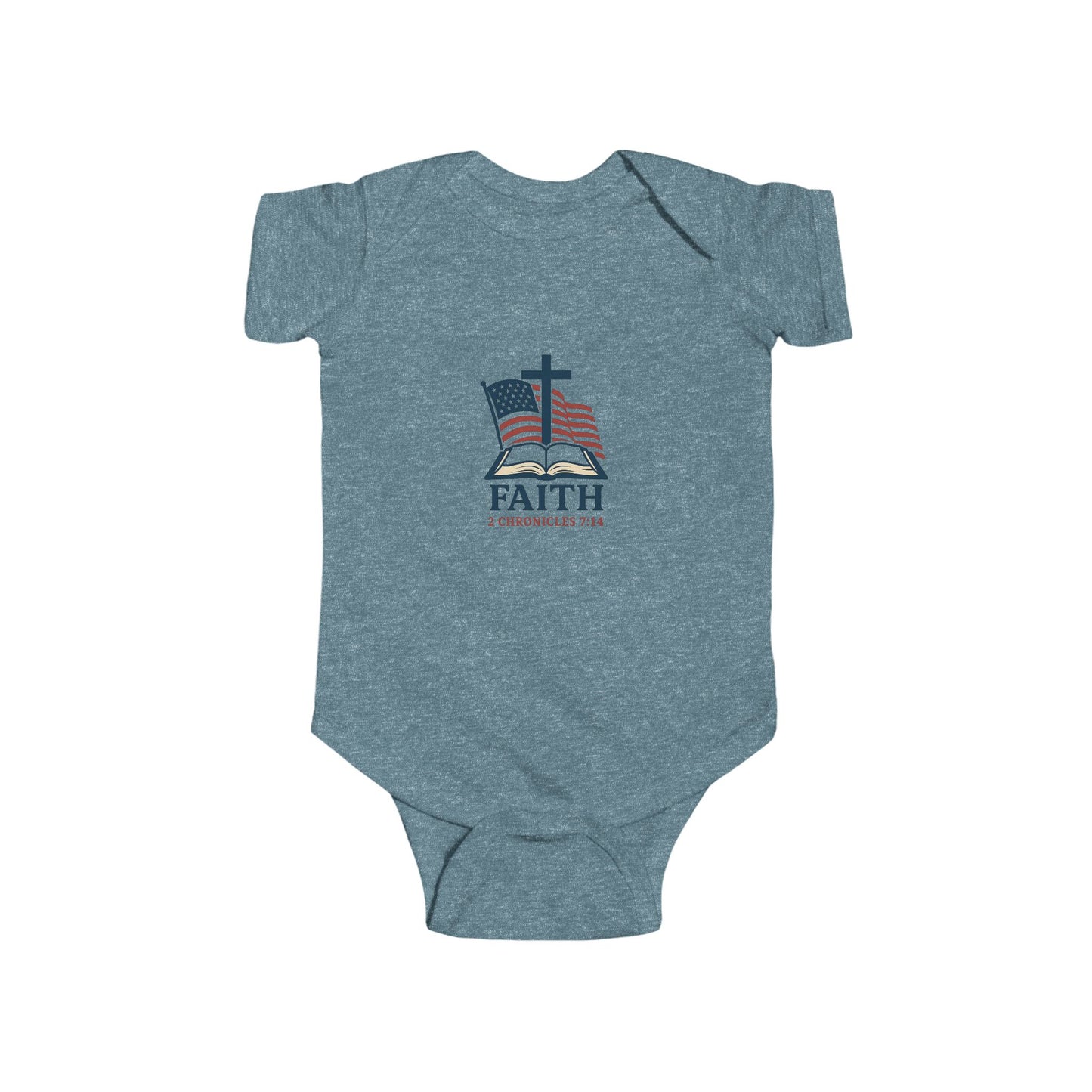 Patriotic Faith 2 Chronicles 7:14 Baby Bodysuit