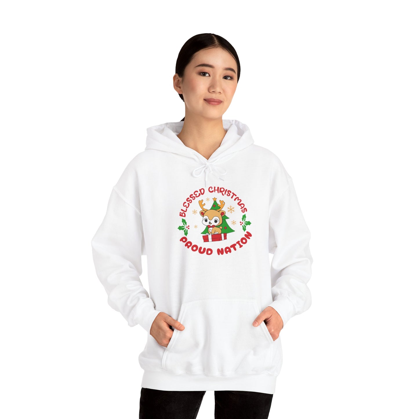 Blessed Christmas Proud Nation Design Unisex Hoodie
