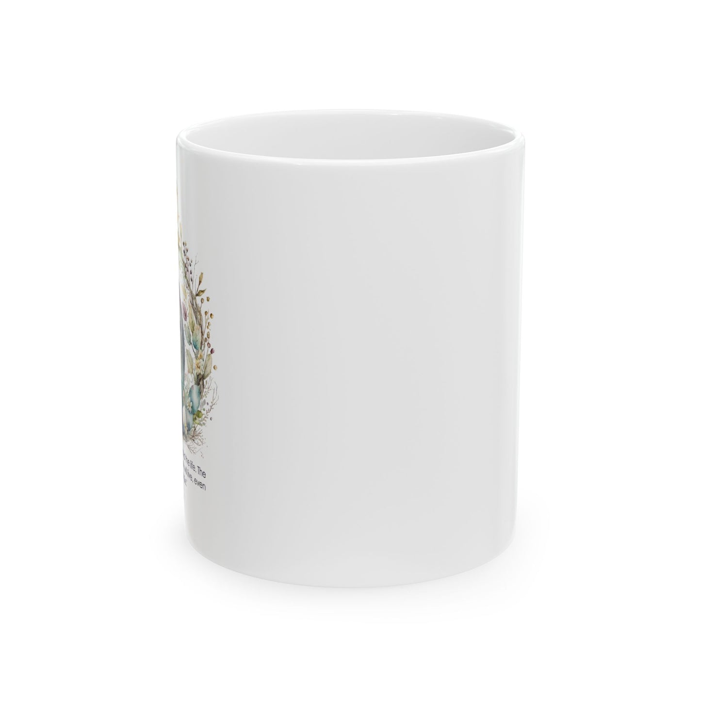 Christian Ceramic Mug – John 11:25 Resurrection Scripture Design