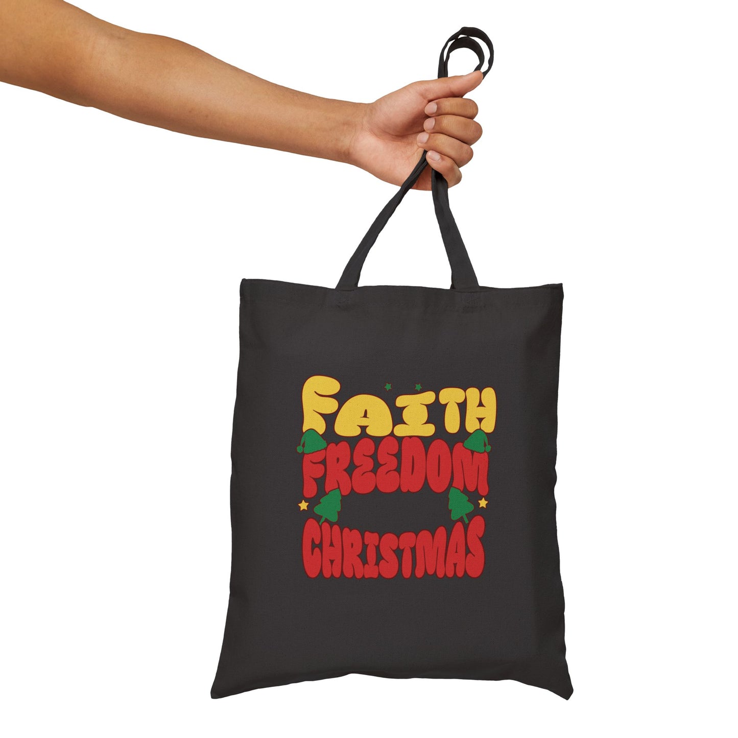 Faith Freedom Christmas Themed Tote Bag