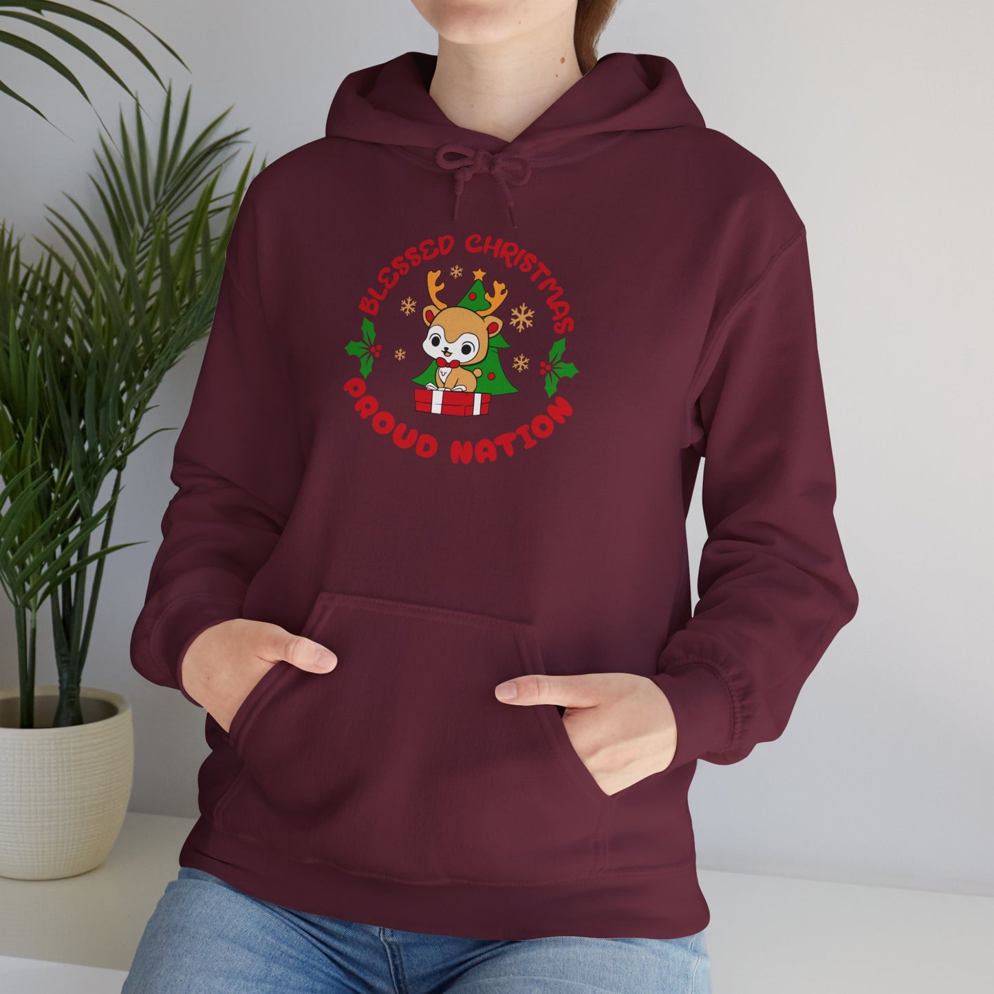 Blessed Christmas Proud Nation Design Unisex Hoodie