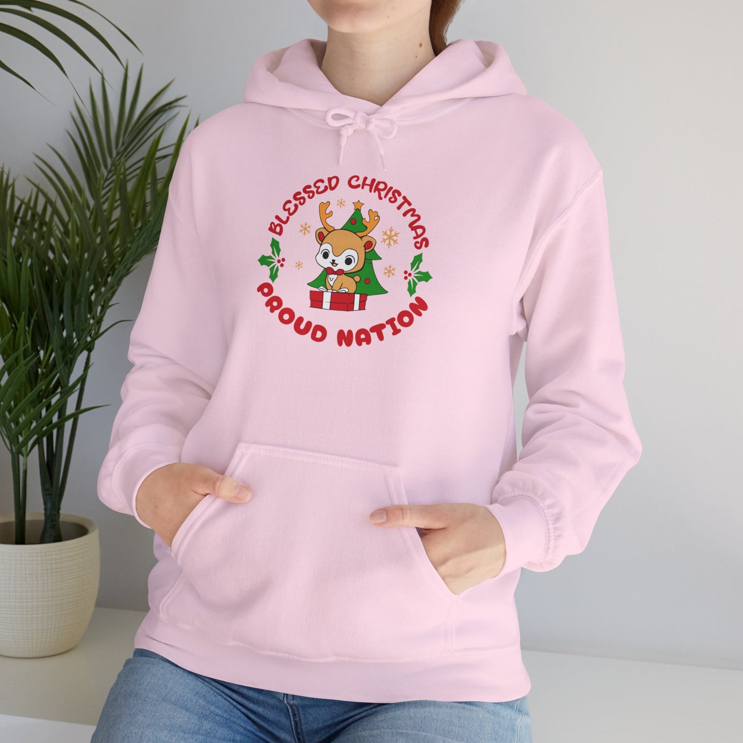 Blessed Christmas Proud Nation Design Unisex Hoodie