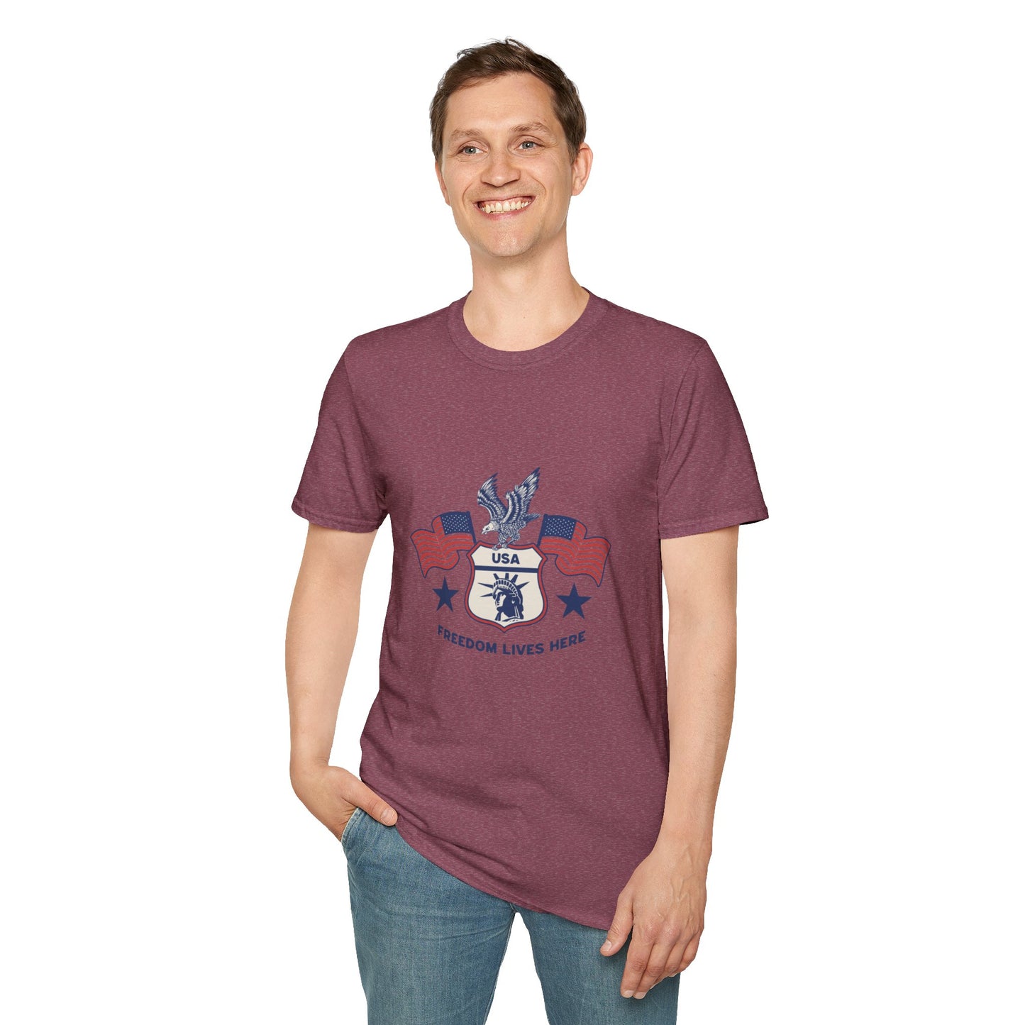 USA Freedom Lives Here Patriotic Unisex Shirt