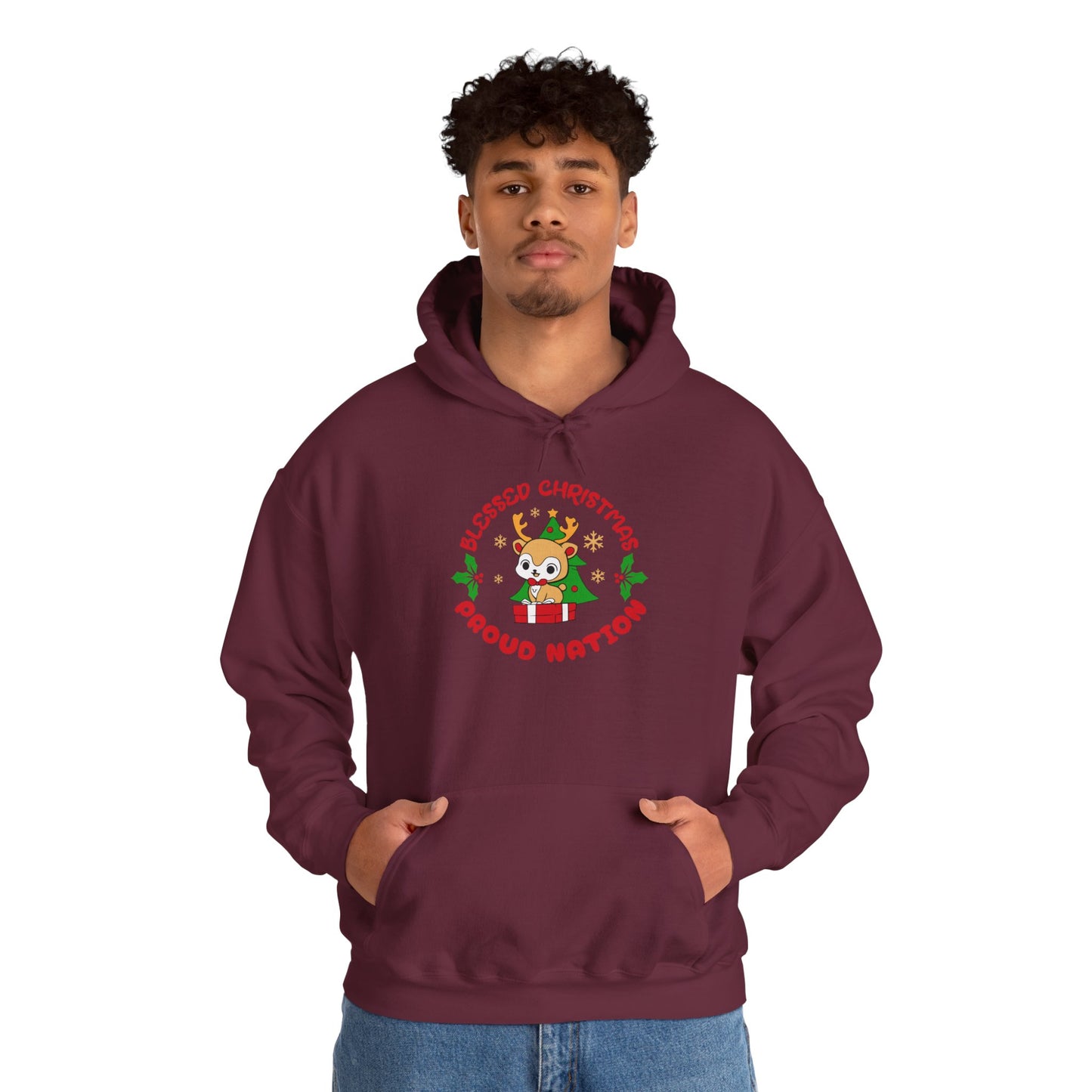 Blessed Christmas Proud Nation Design Unisex Hoodie