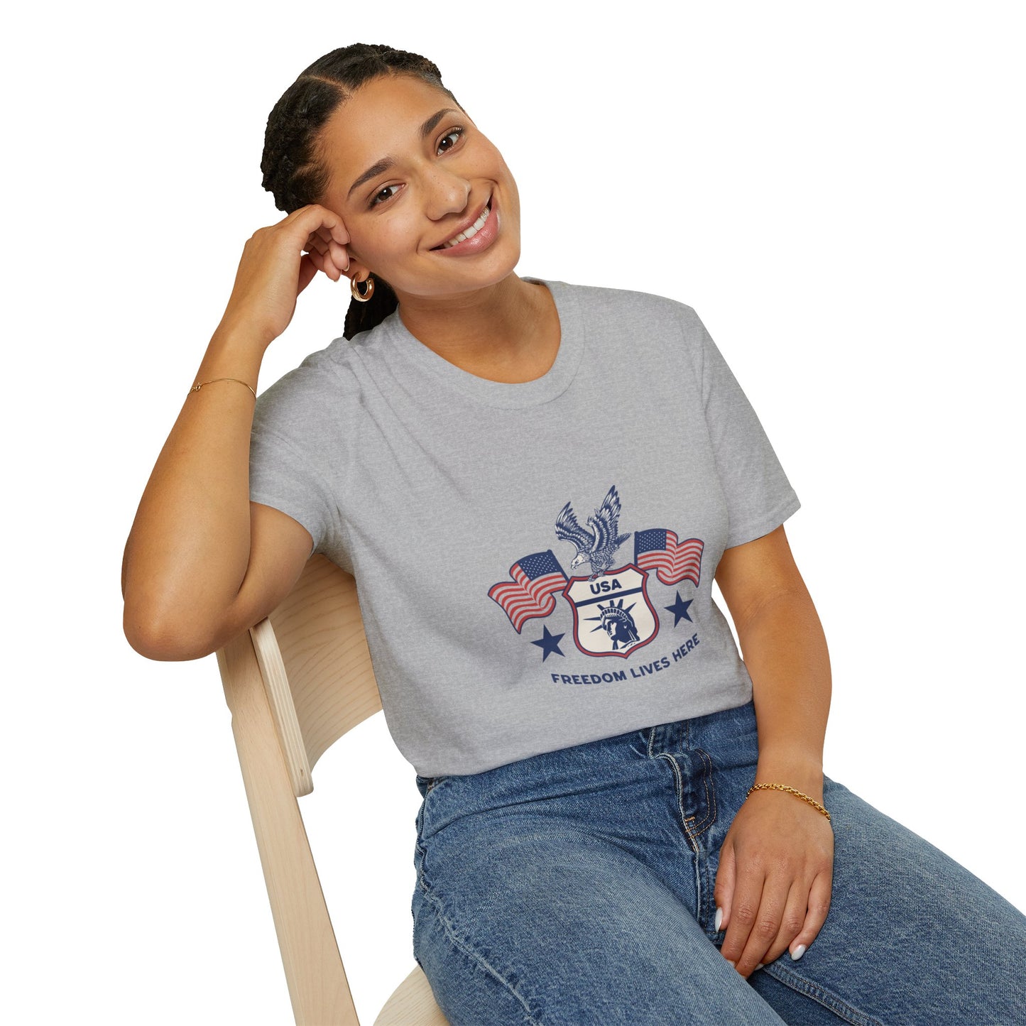 USA Freedom Lives Here Patriotic Unisex Shirt
