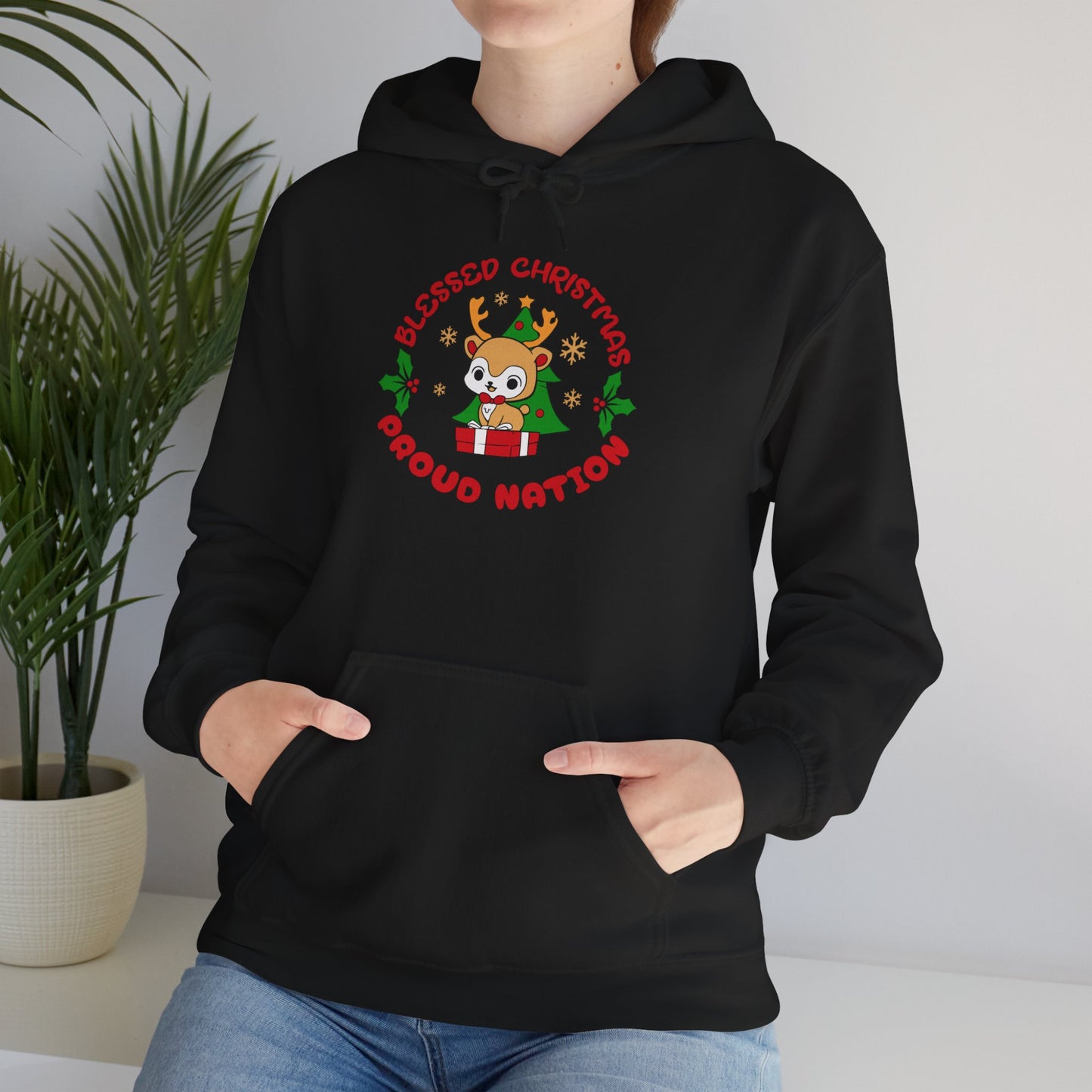Blessed Christmas Proud Nation Design Unisex Hoodie