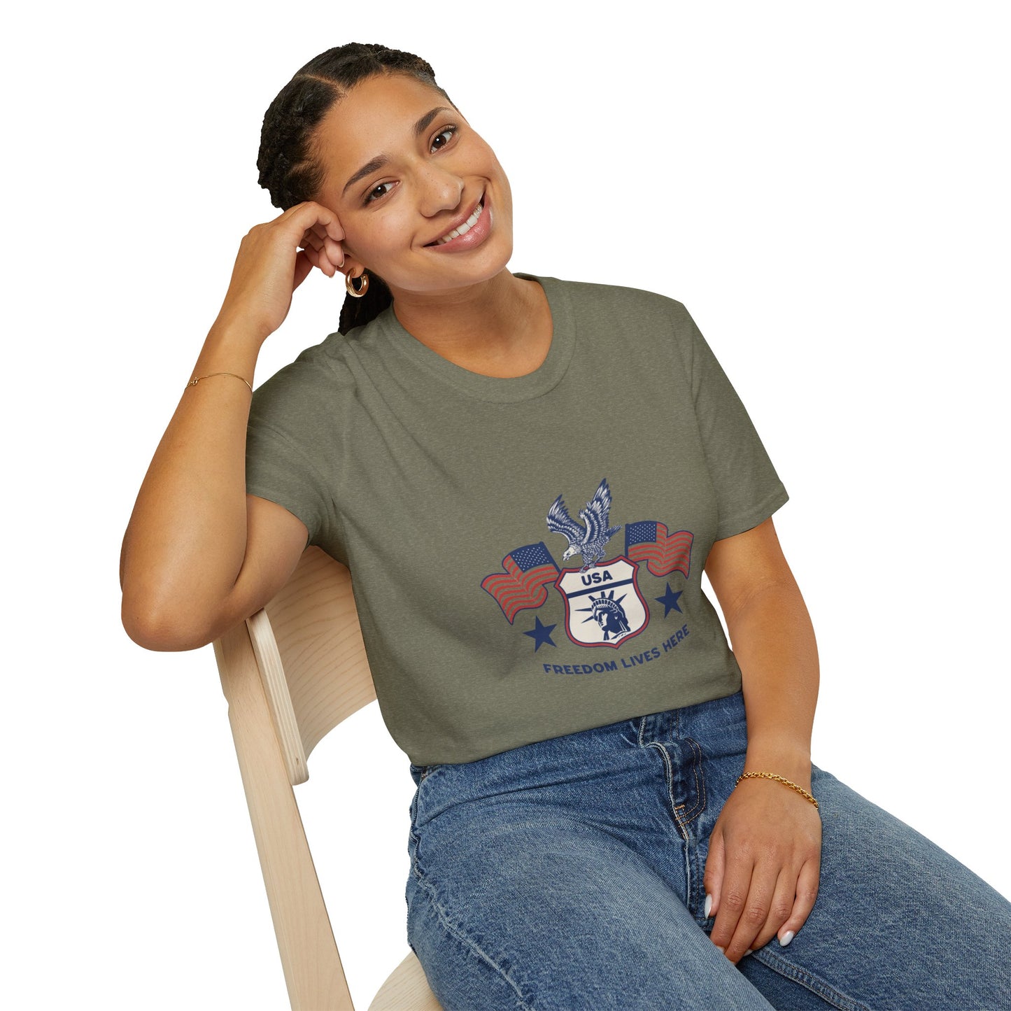 USA Freedom Lives Here Patriotic Unisex Shirt