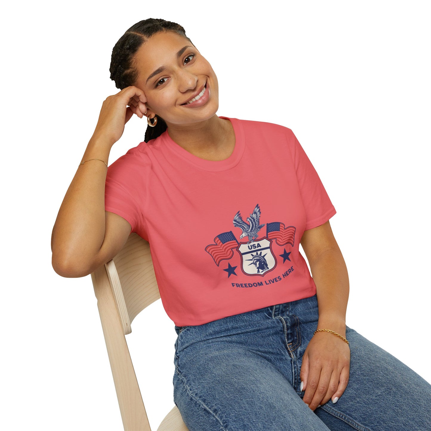 USA Freedom Lives Here Patriotic Unisex Shirt