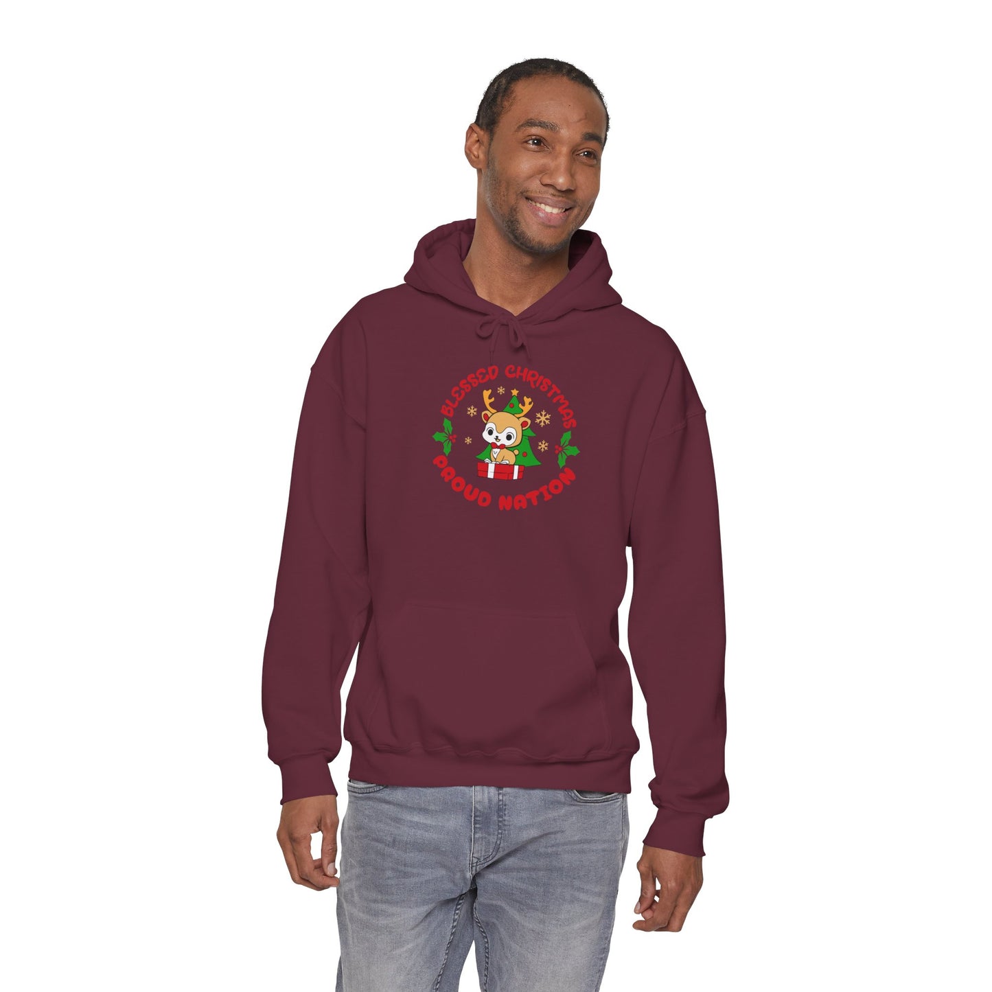 Blessed Christmas Proud Nation Design Unisex Hoodie