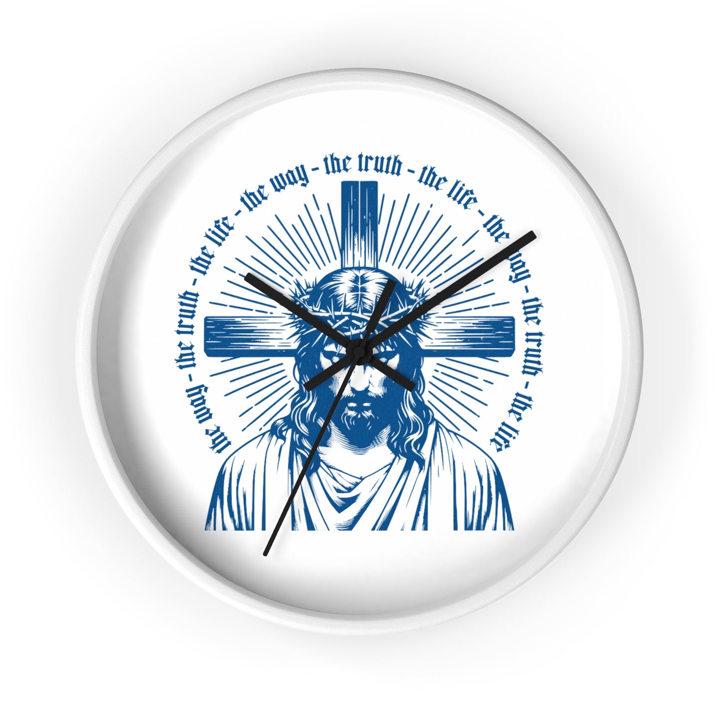 Christian Wall Clock – Jesus Christ with Cross & Scripture Design