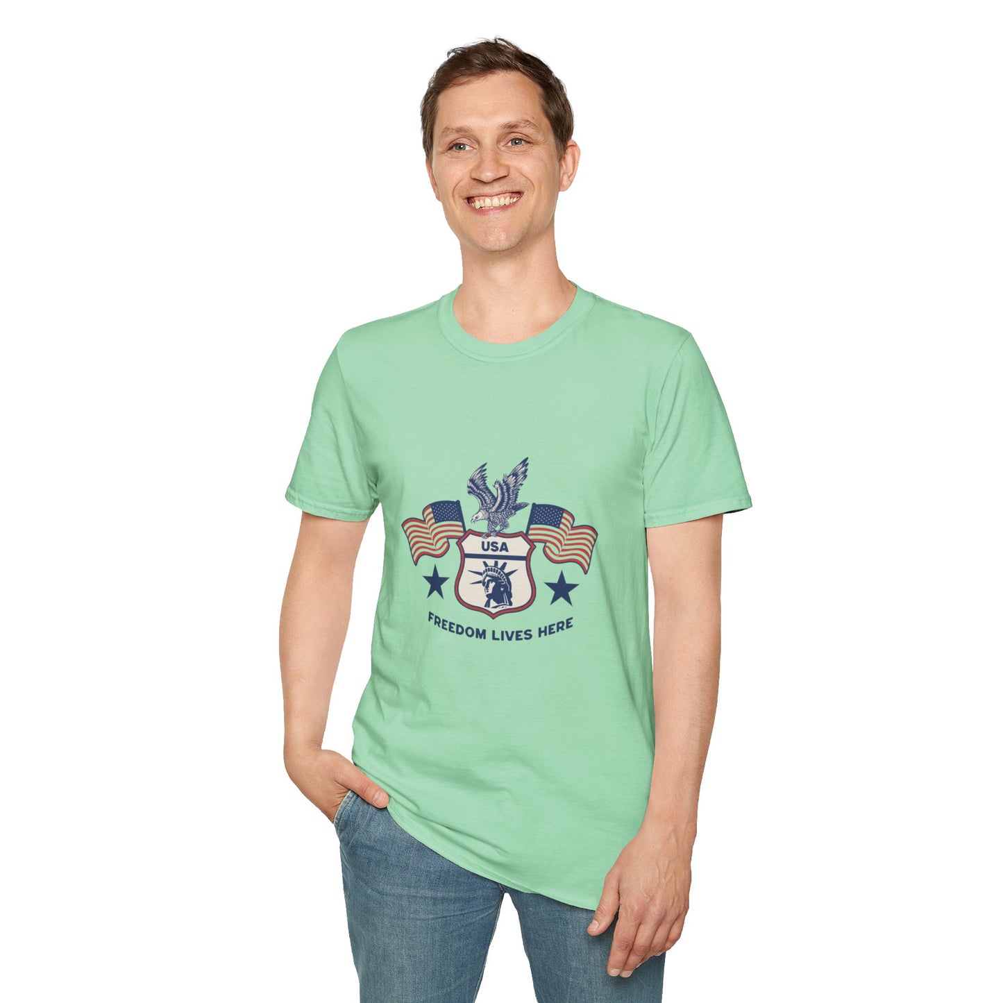 USA Freedom Lives Here Patriotic Unisex Shirt