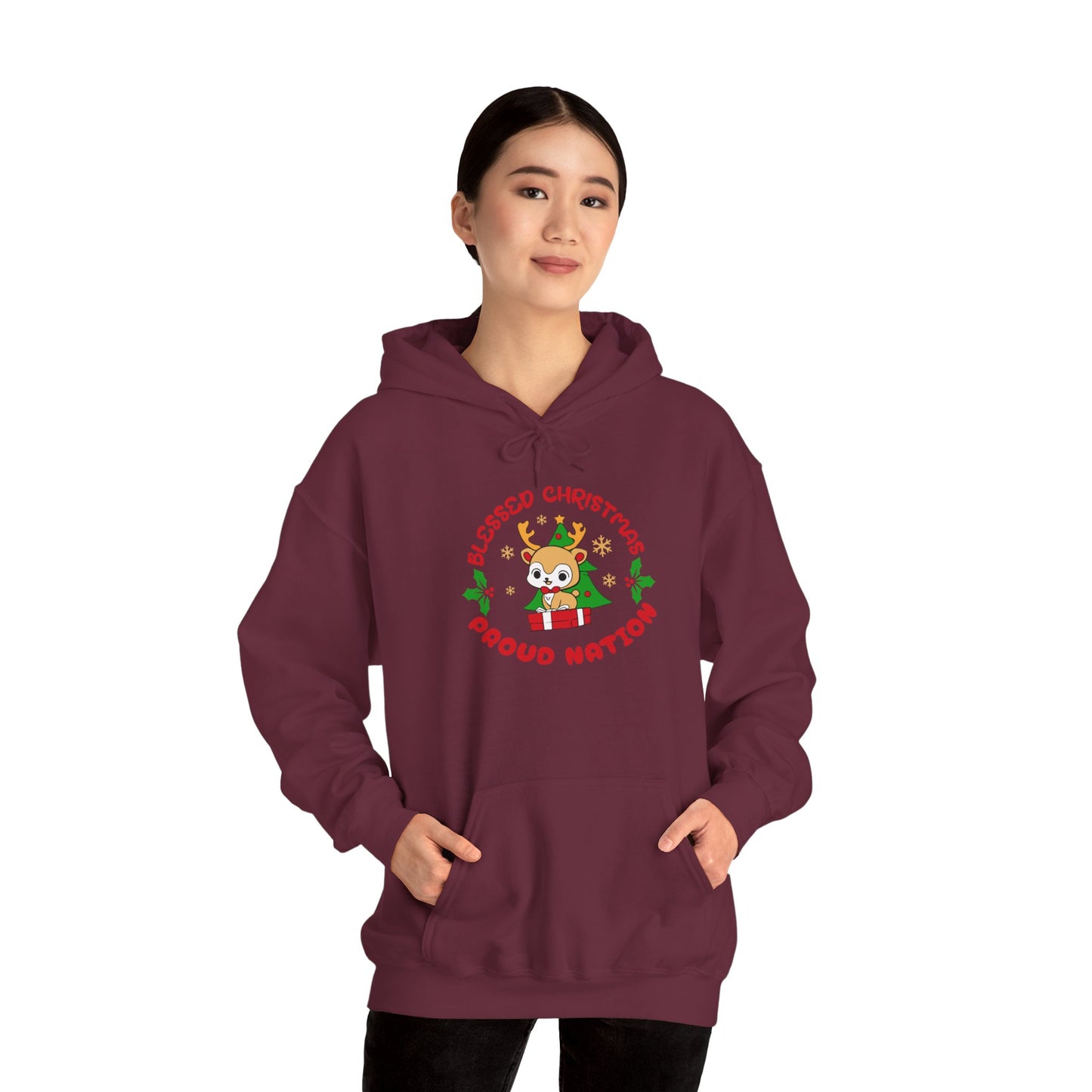 Blessed Christmas Proud Nation Design Unisex Hoodie