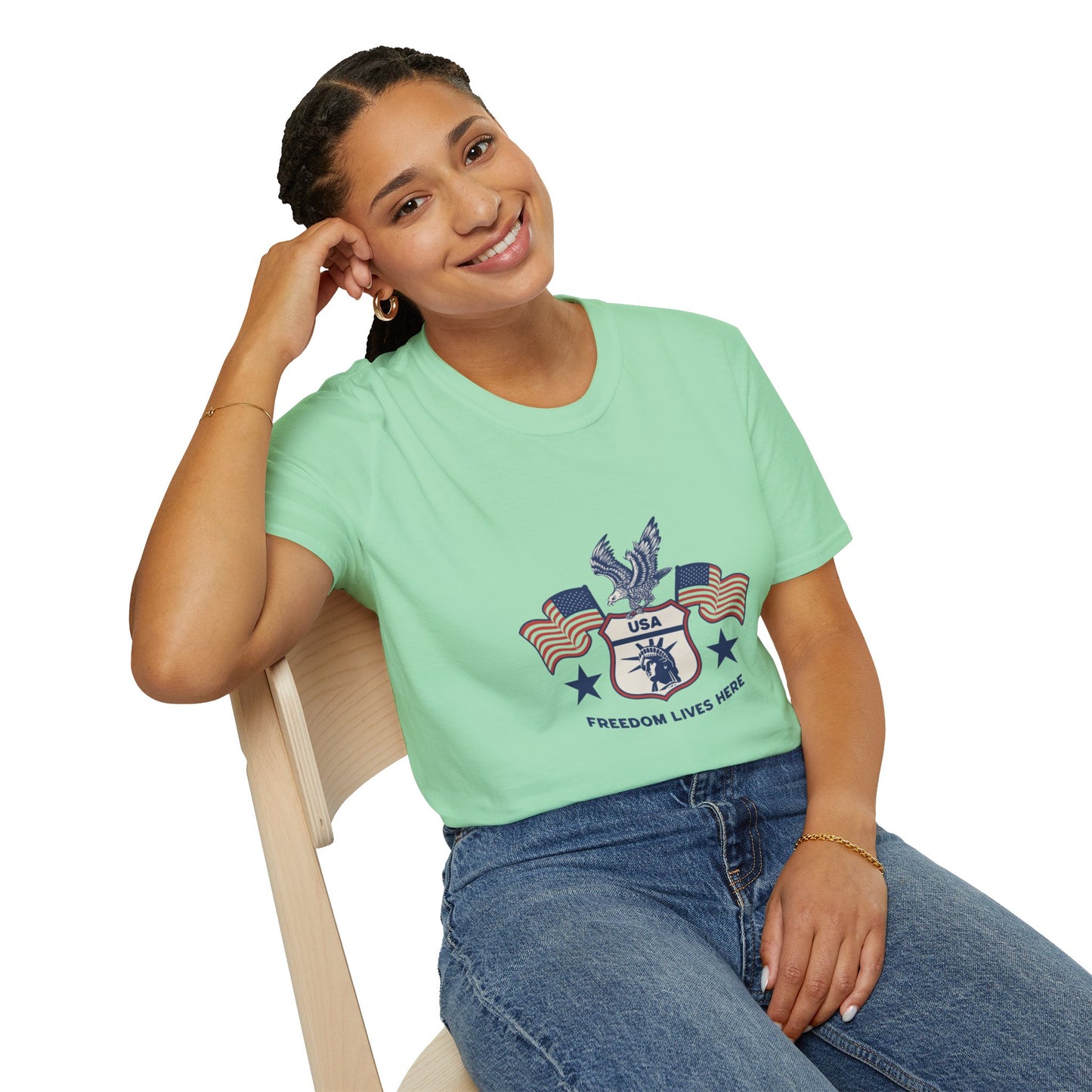 USA Freedom Lives Here Patriotic Unisex Shirt