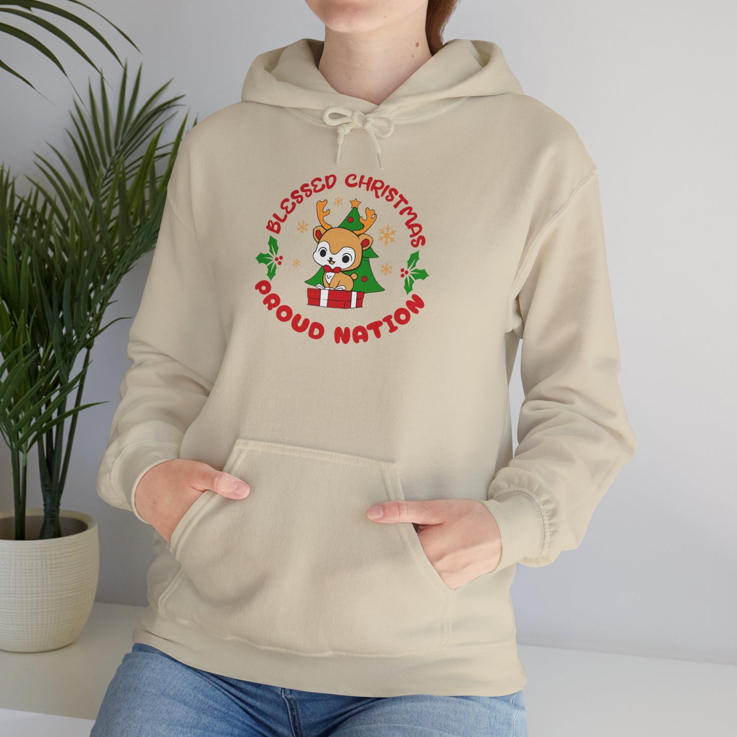 Blessed Christmas Proud Nation Design Unisex Hoodie