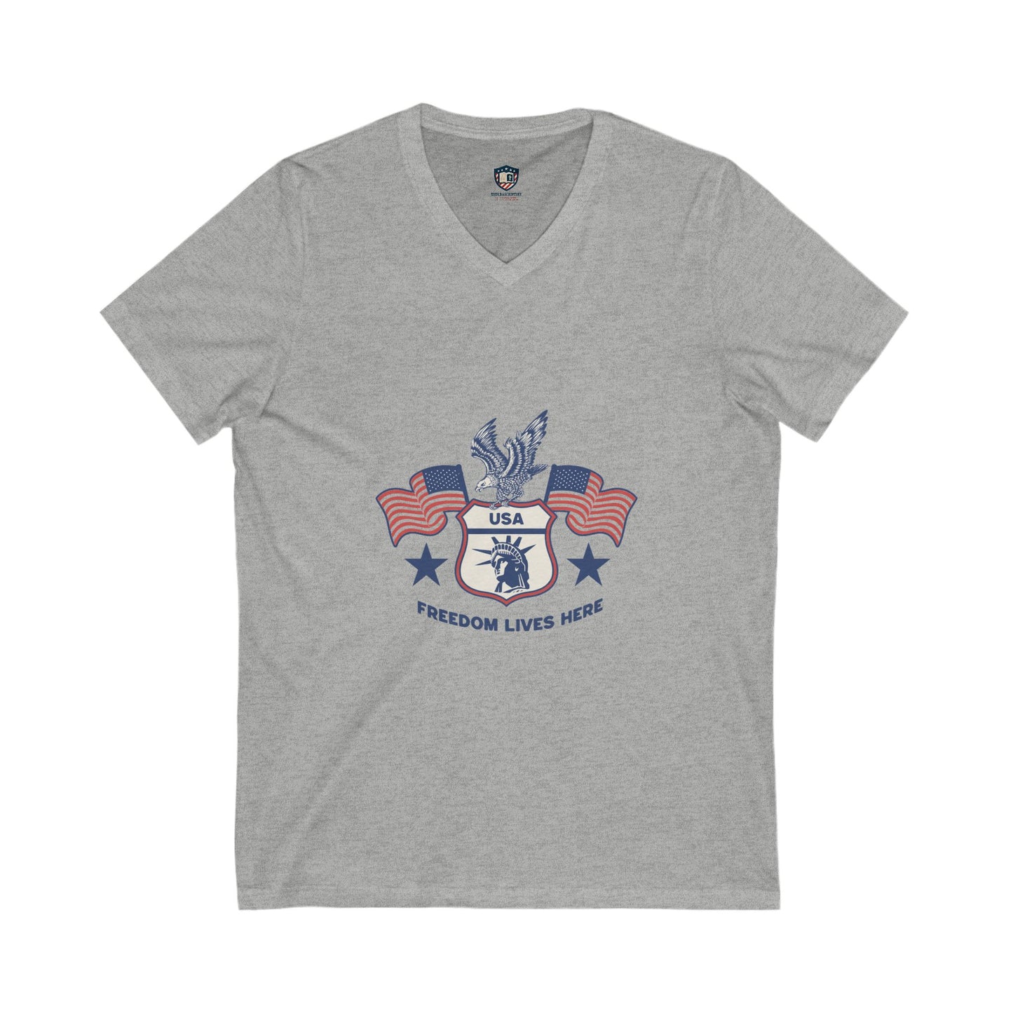 Freedom lives here Unisex V-Neck Tee