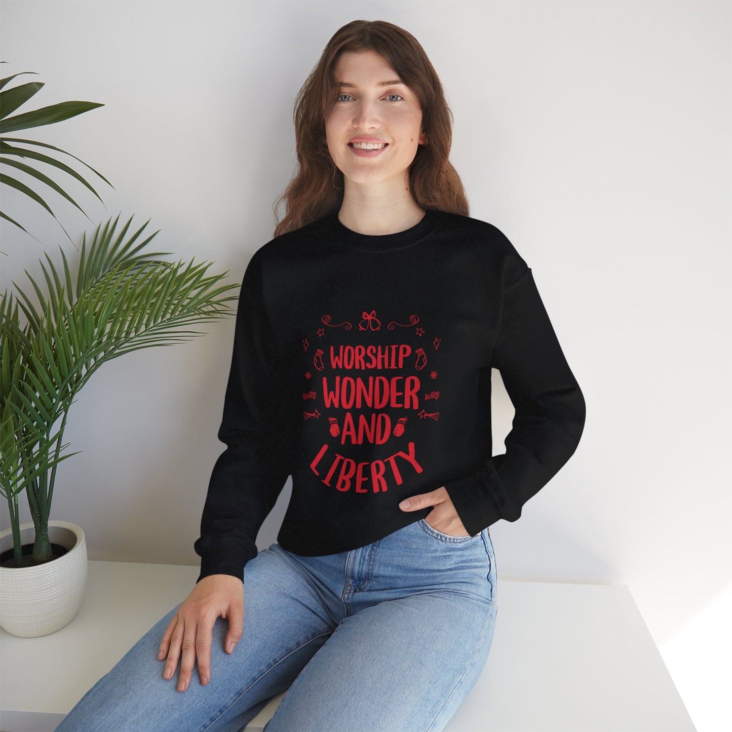 Worship Wonder Liberty Crewneck Unisex Sweatshirt