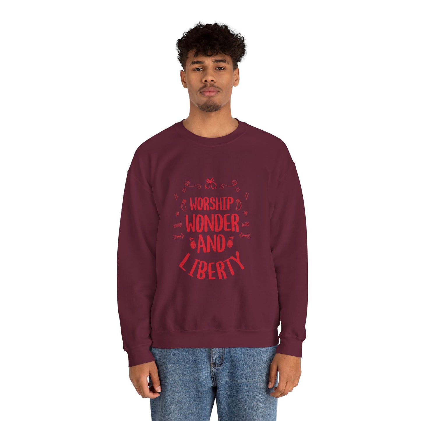 Worship Wonder Liberty Crewneck Unisex Sweatshirt