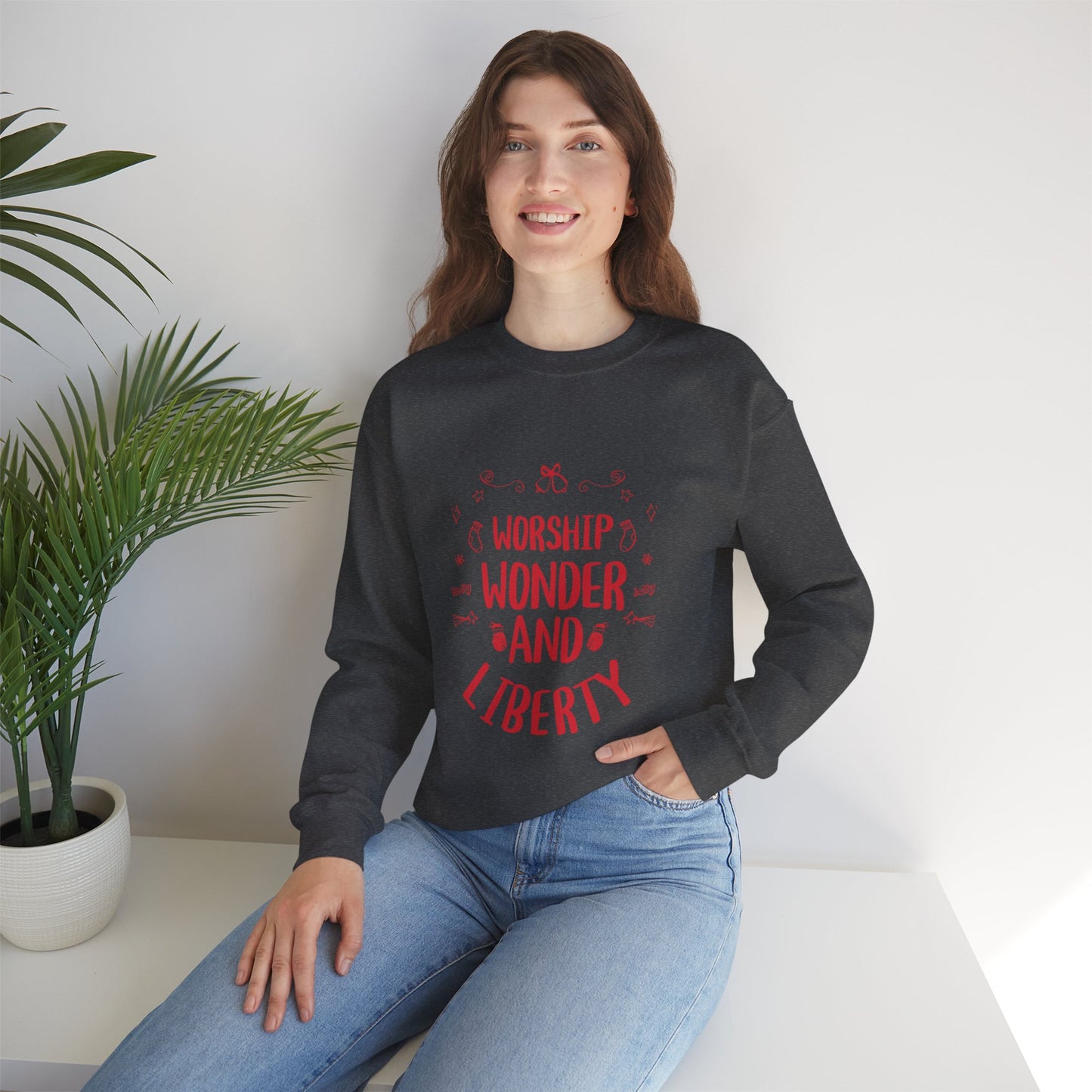 Worship Wonder Liberty Crewneck Unisex Sweatshirt