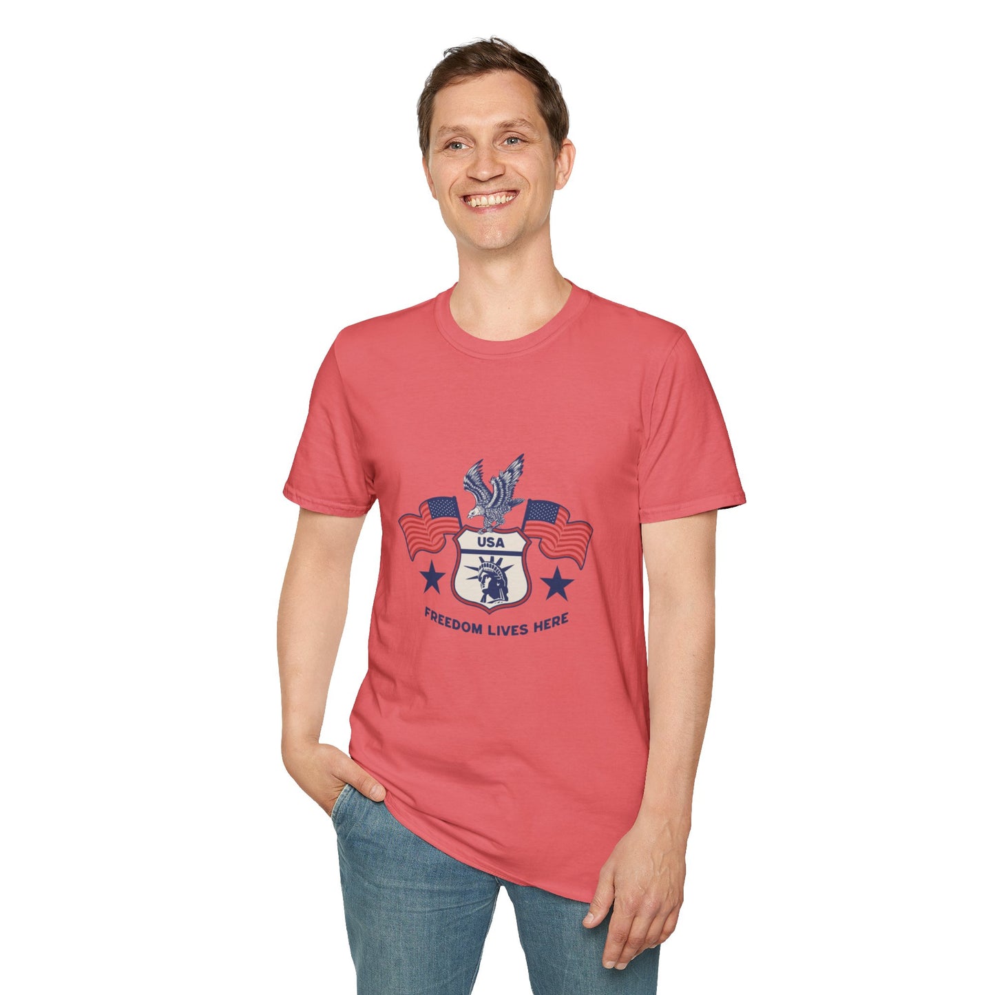 USA Freedom Lives Here Patriotic Unisex Shirt