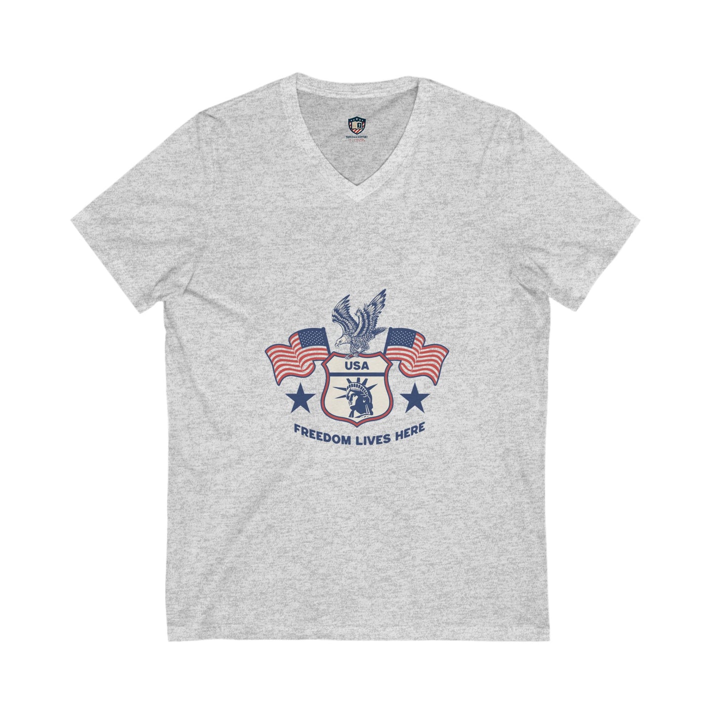 Freedom lives here Unisex V-Neck Tee