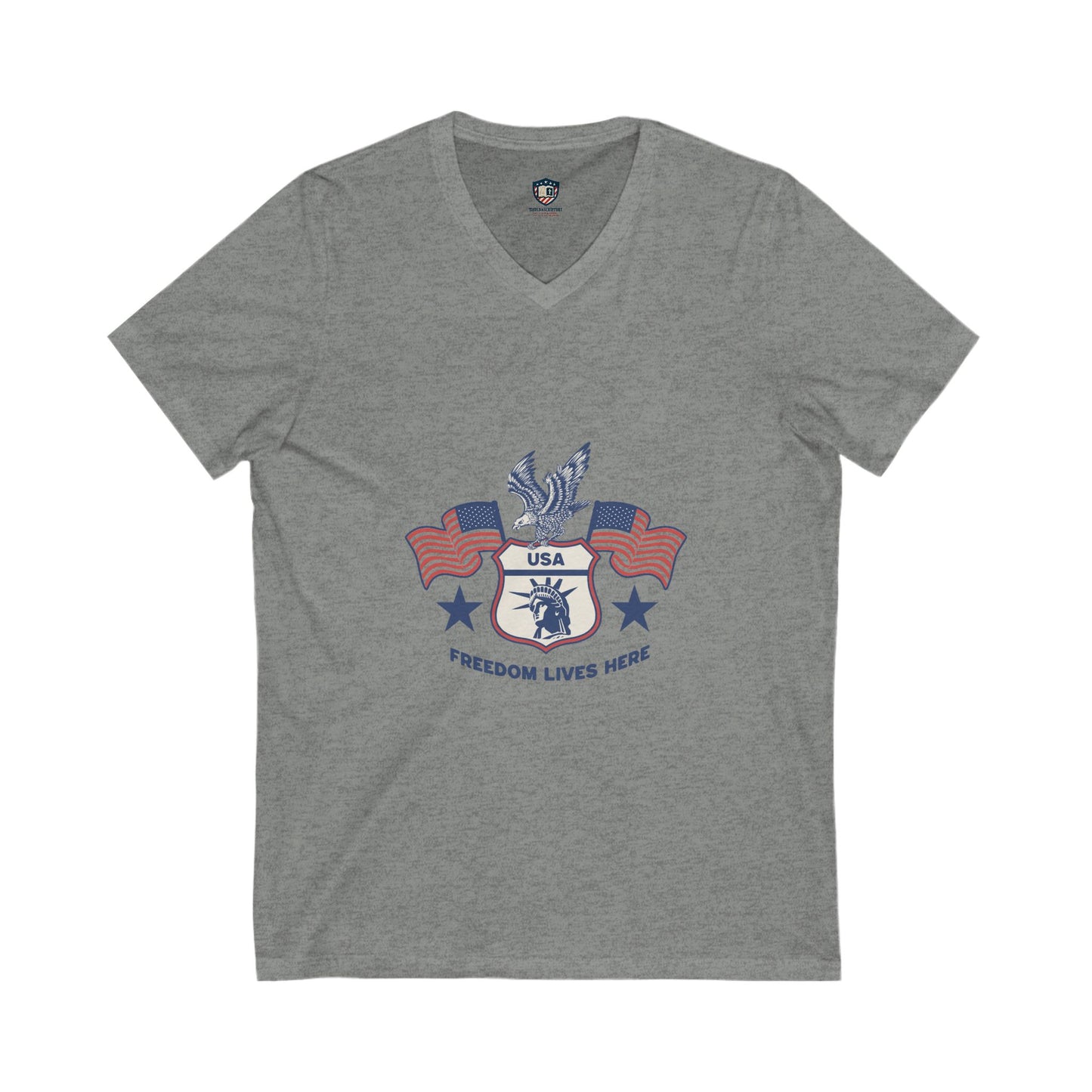 Freedom lives here Unisex V-Neck Tee