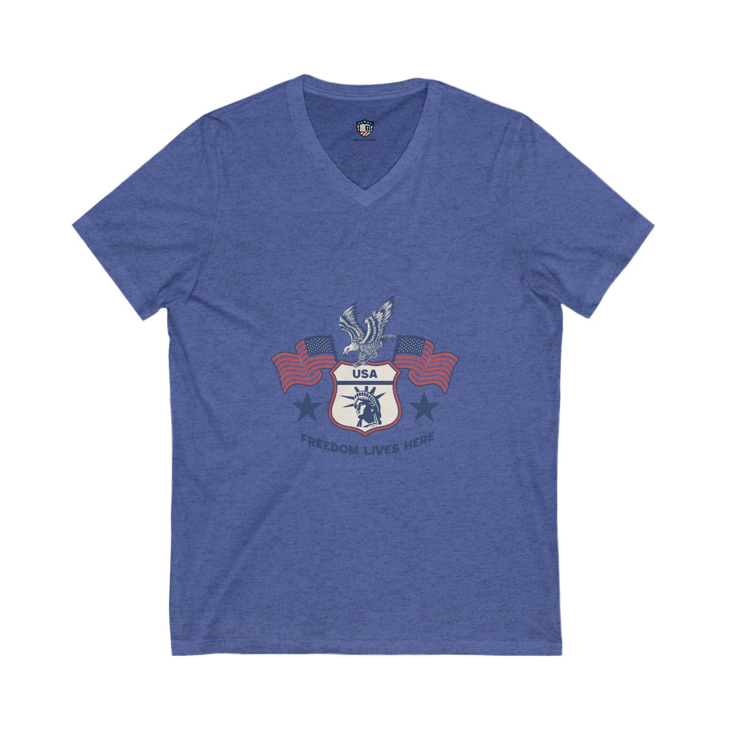 Freedom lives here Unisex V-Neck Tee
