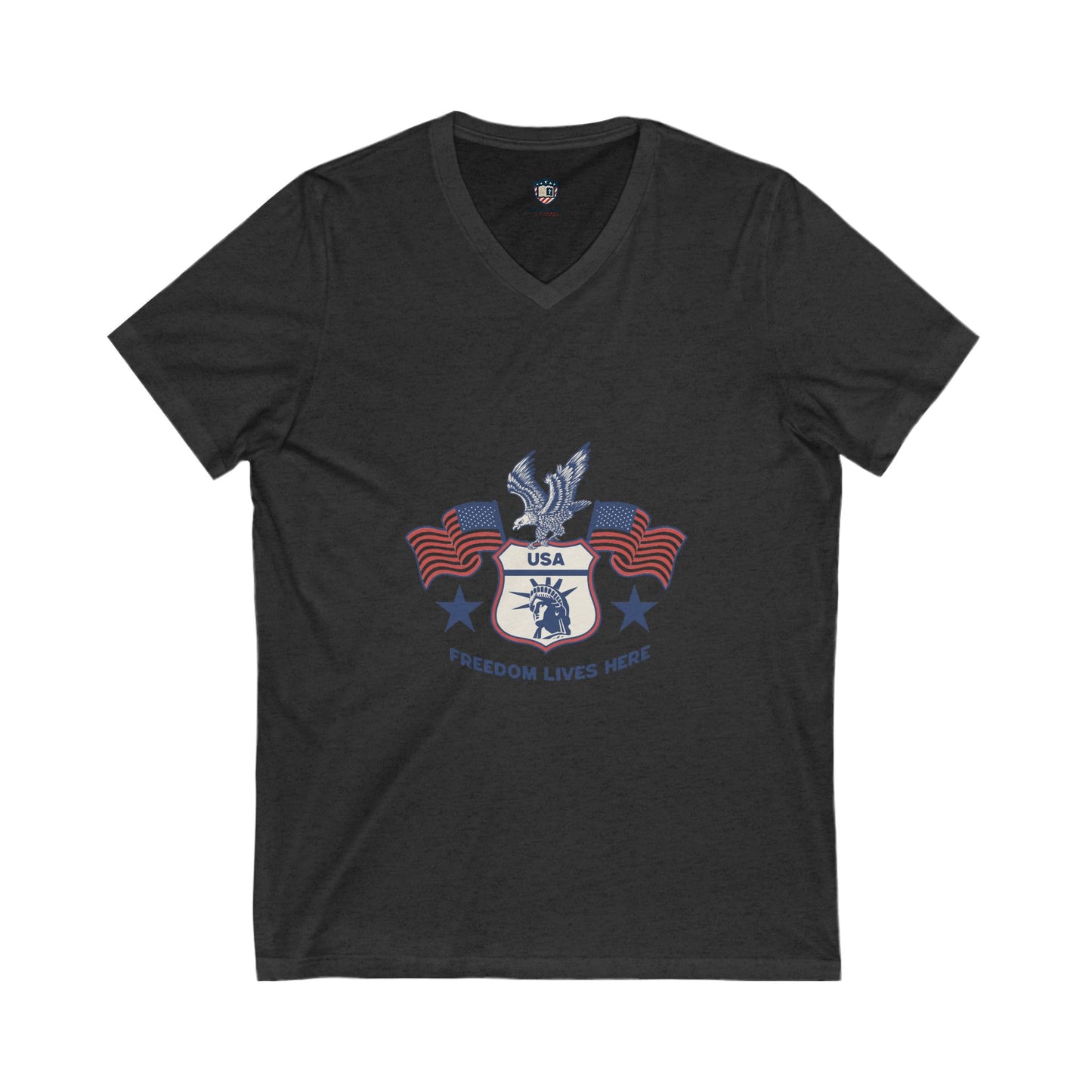 Freedom lives here Unisex V-Neck Tee
